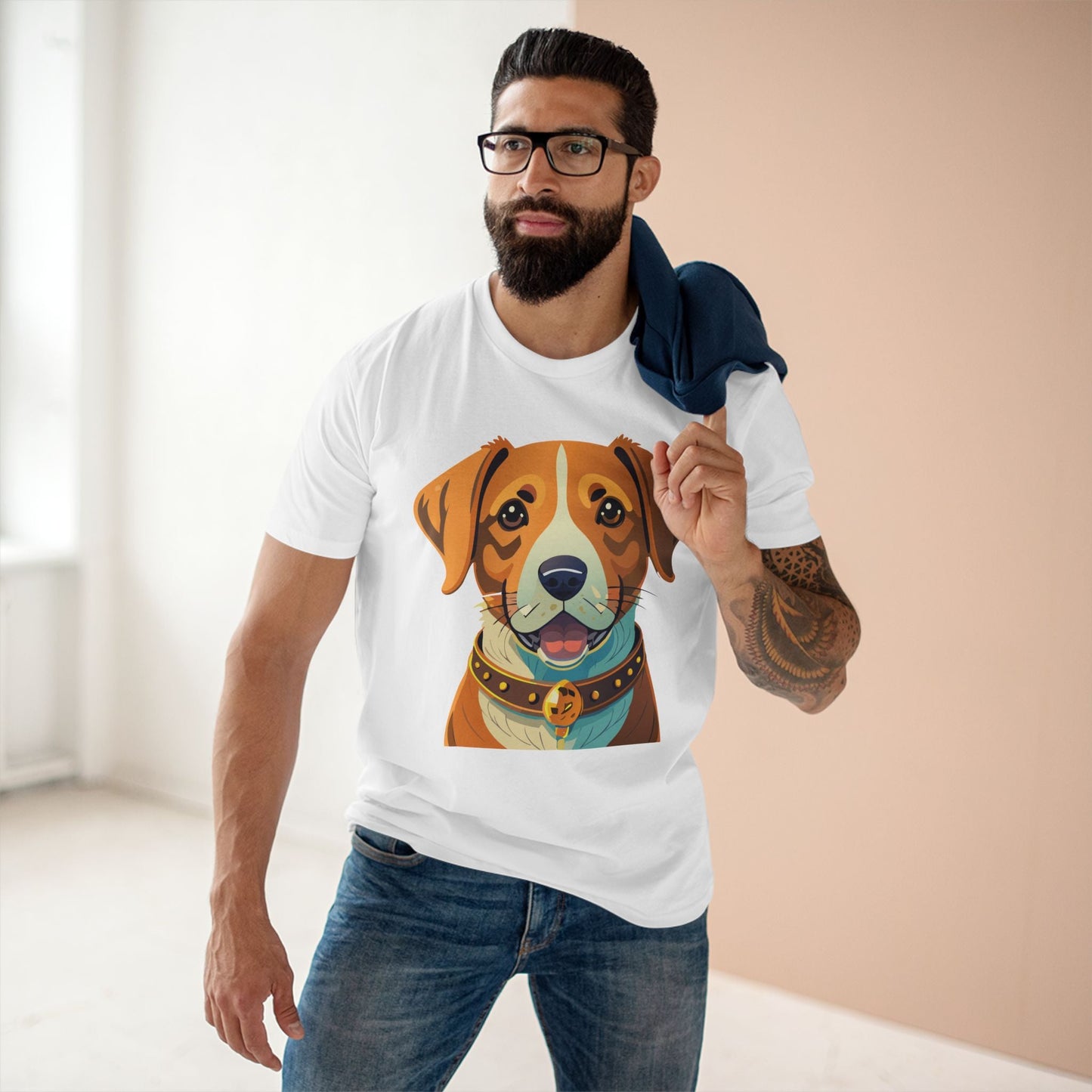 Retro2Nova Unisex Dog Shirt Premium Cotton Tee With Original Art Design Animal Print For Everyday Comfort