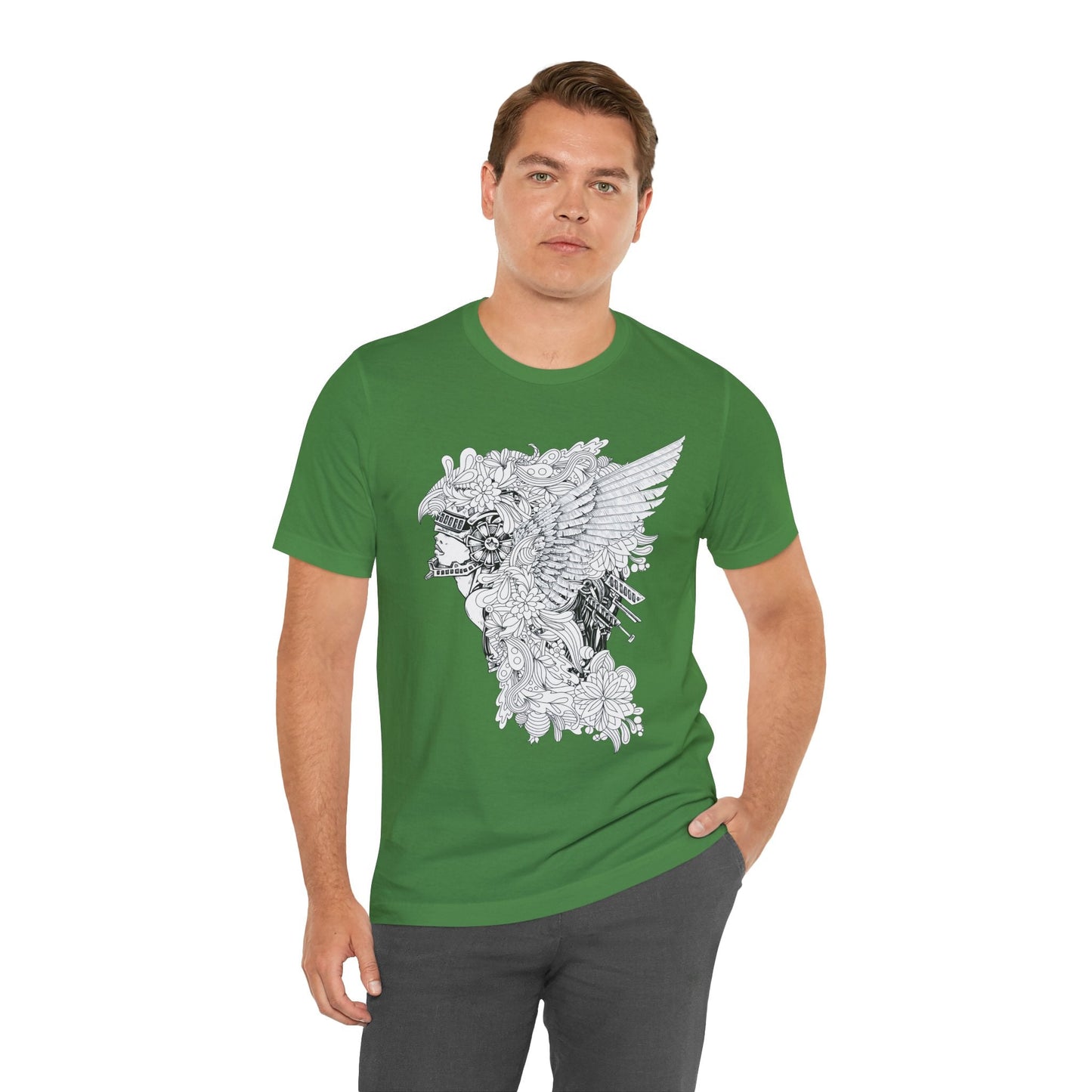 Eagle Illustration Graphic Unisex Cotton T-Shirt r26