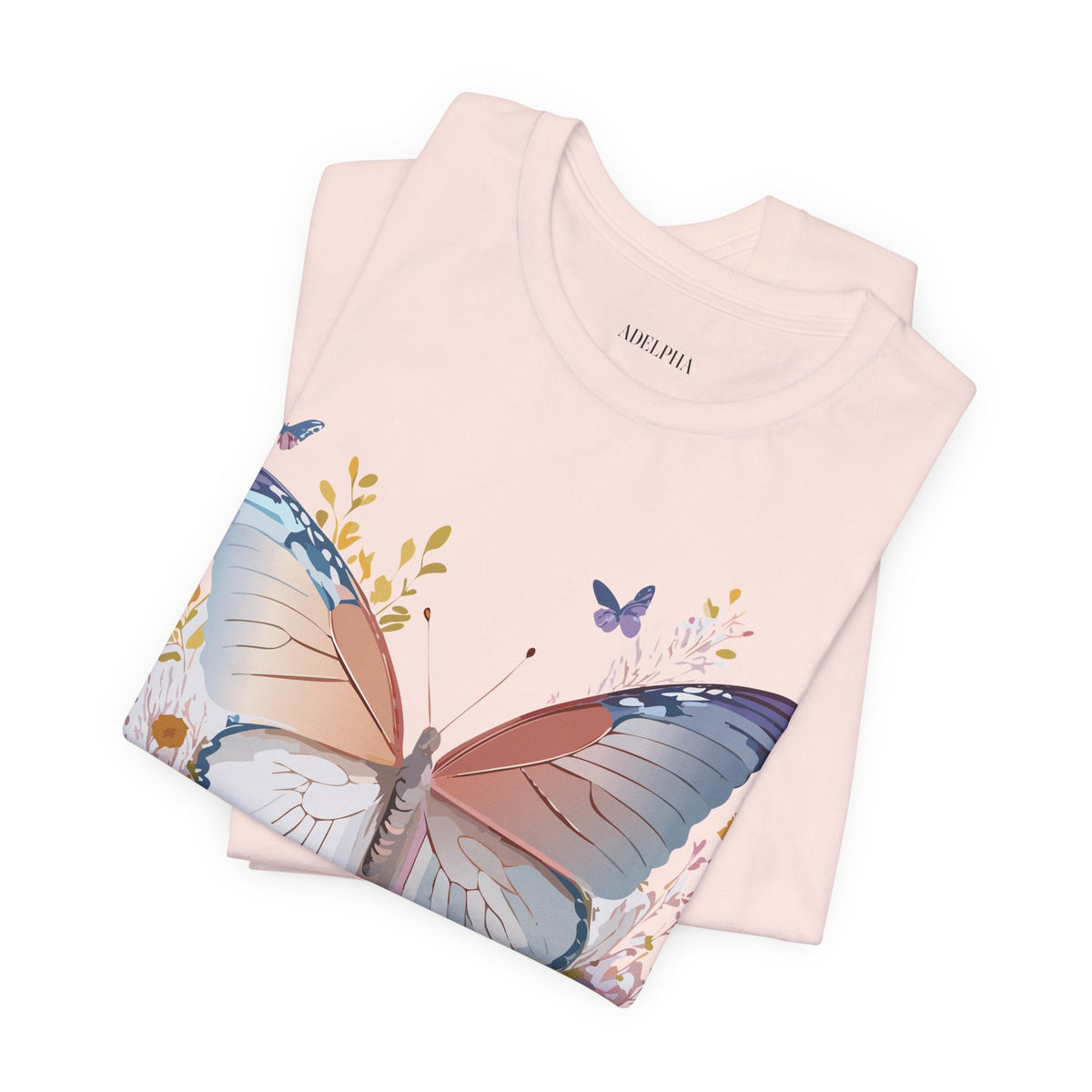 Butterfly Graphic Unisex Cotton Bella+Canvas Tee with Art Design n106