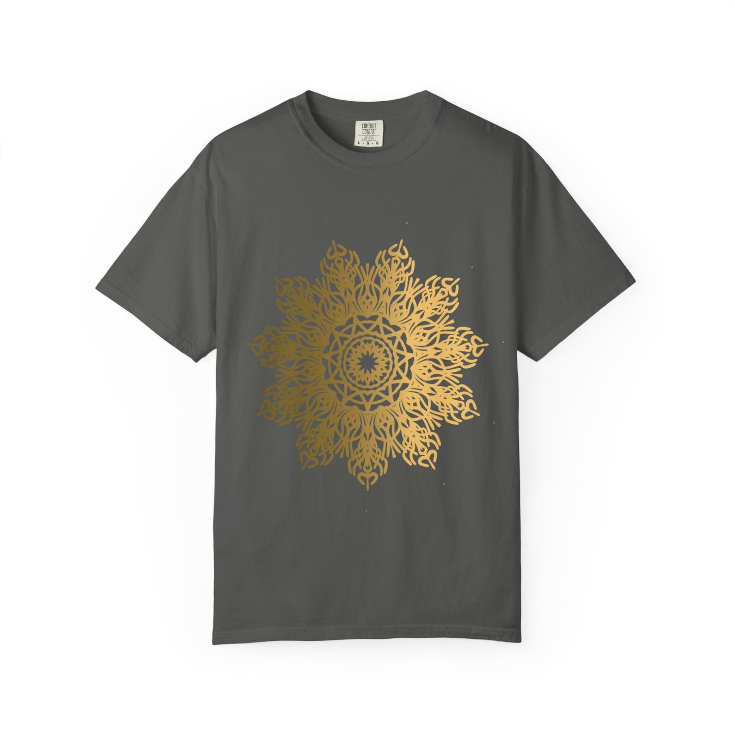 Unisex Garment Dyed Cotton T-Shirt with Mandala Graphic Design