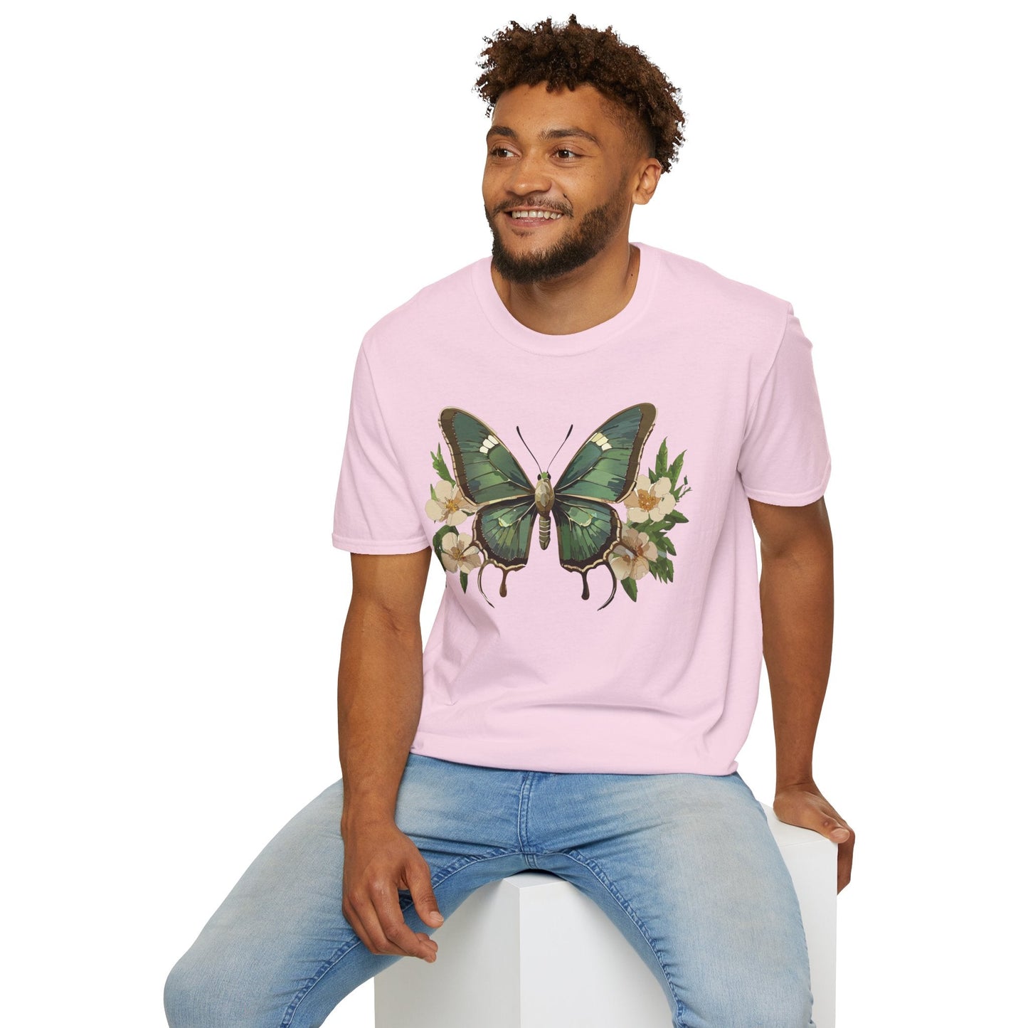 Butterfly Shirt Monarch Style Unisex T Shirt Gildan Softstyle 64000 100 Percent Ring Spun Cotton