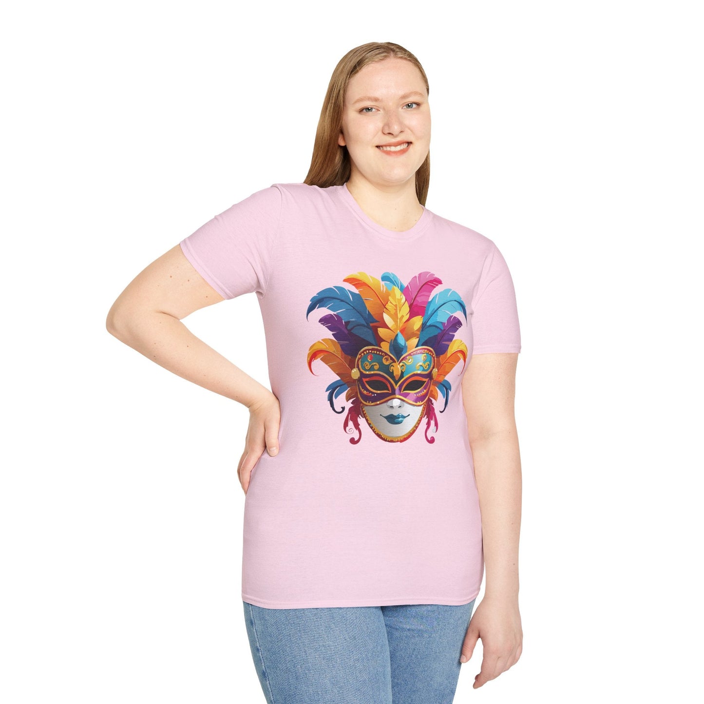 Mask Tee Shirt Unisex Masquerade Design Gildan Softstyle 64000 100 Percent Cotton