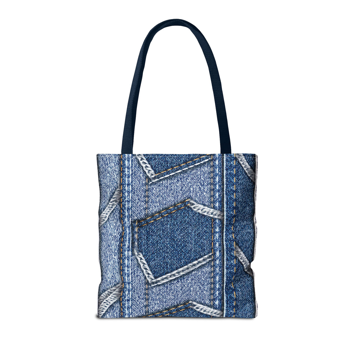 Denim Fabric Imitation Print Unisex Canvas Bag Poly Spun 3 Sizes Tote Bag 114