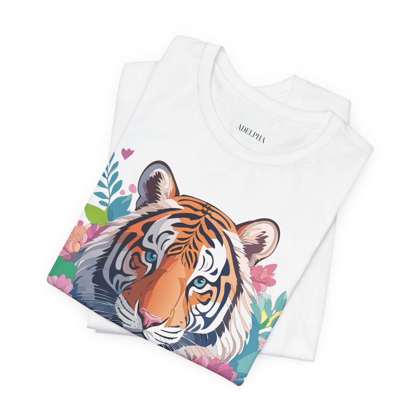 Tiger Graphic Tee Unisex Short Sleeve Shirt By Adelpha Art Design Vintage Inspired