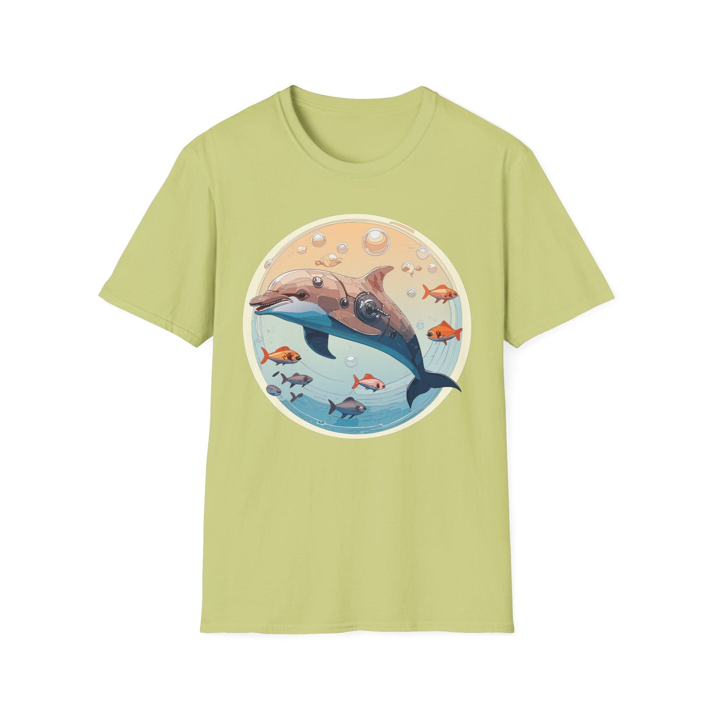 Dolphin Shirt Unisex Softstyle Tee 100 Percent Ring Spun Cotton Breathable Gildan 64000
