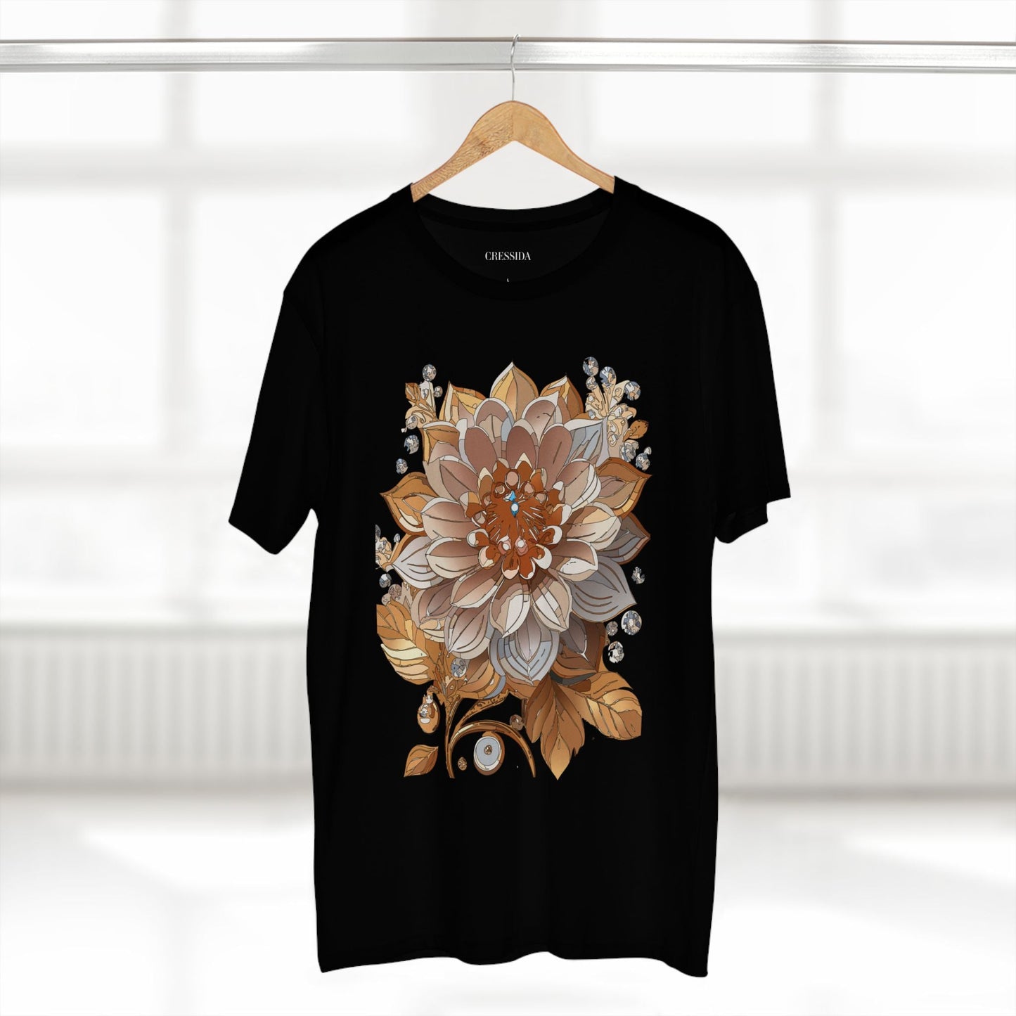 Floral Graphic T-Shirt Unisex 100 Cotton Art Design with Antique Flowers Tee 1