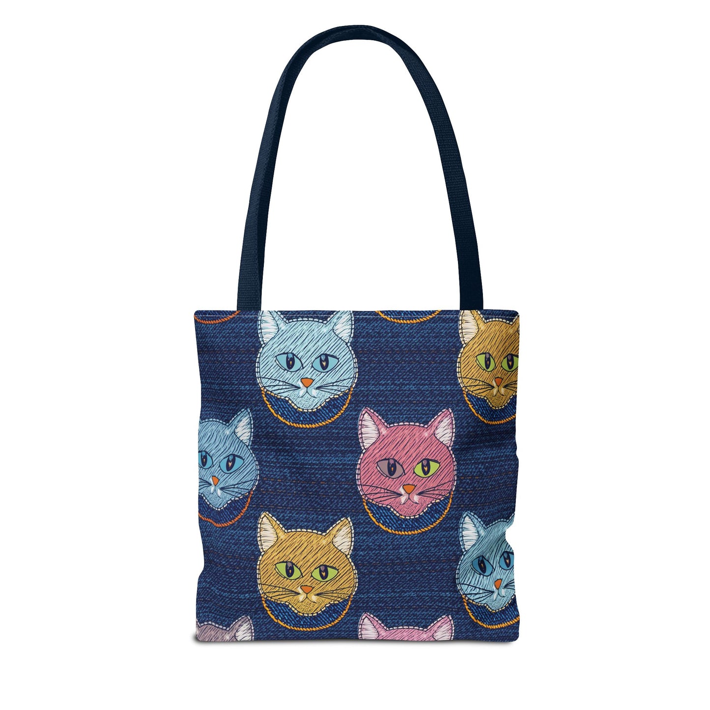 Denim Fabric Imitation Print Unisex Canvas Bag Poly Spun 3 Sizes Tote Bag 190-2