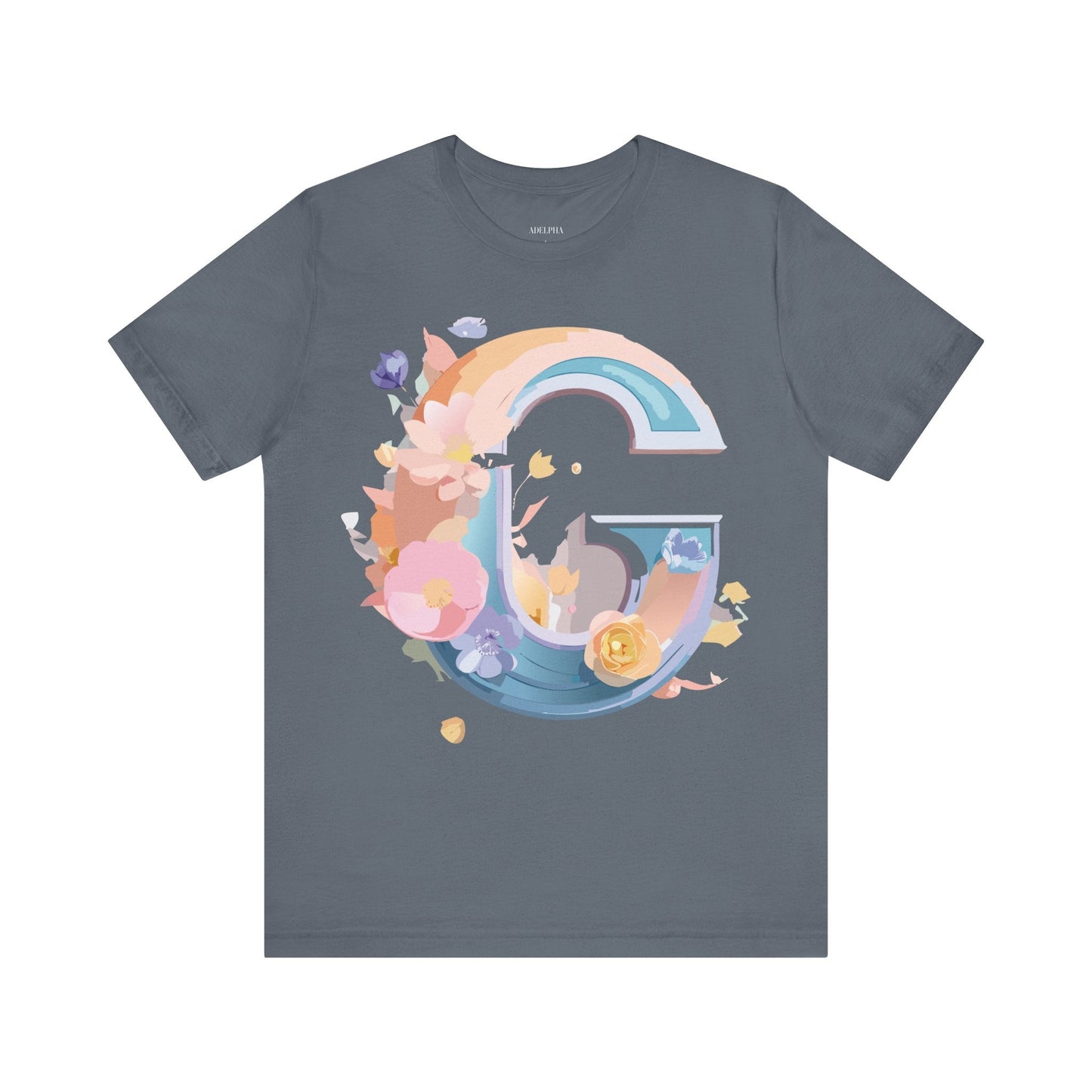 Letter G Shirt Graphic Tee Unisex Short Sleeve Vintage Inspired Artwork Adelpha Print