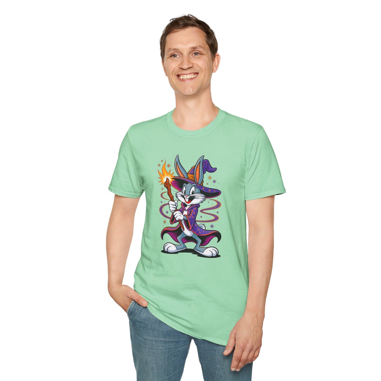Cartoon Bunny Graphic Unisex Cotton Animal Animation Artwork Design Tee 3