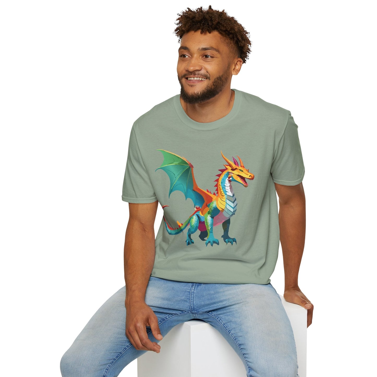 Dragon T Shirt Unisex Animal Design Tee Softstyle Gildan 64000 100 Percent Ring Spun Cotton