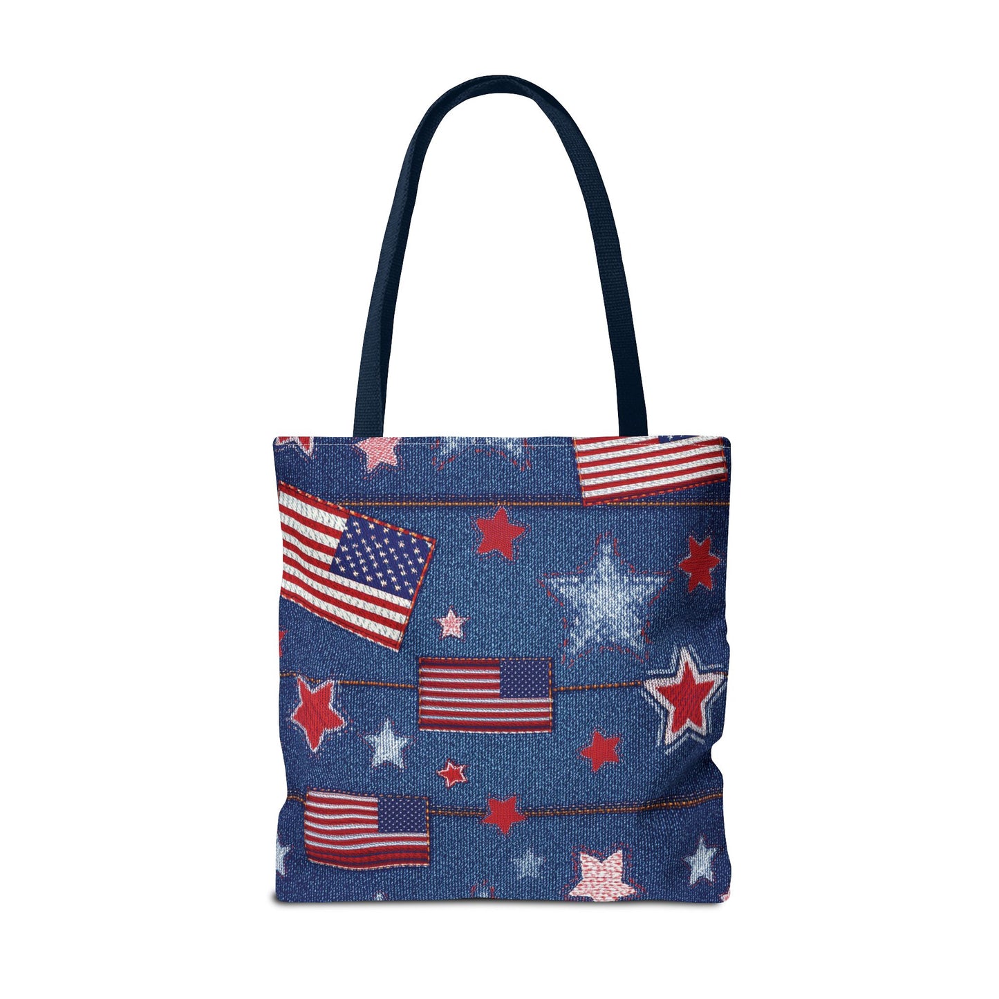 4th of July Graphic Denim Fabric Imitation Print Unisex Canvas Bag Poly Spun 3 Sizes Tote Bag 200-10