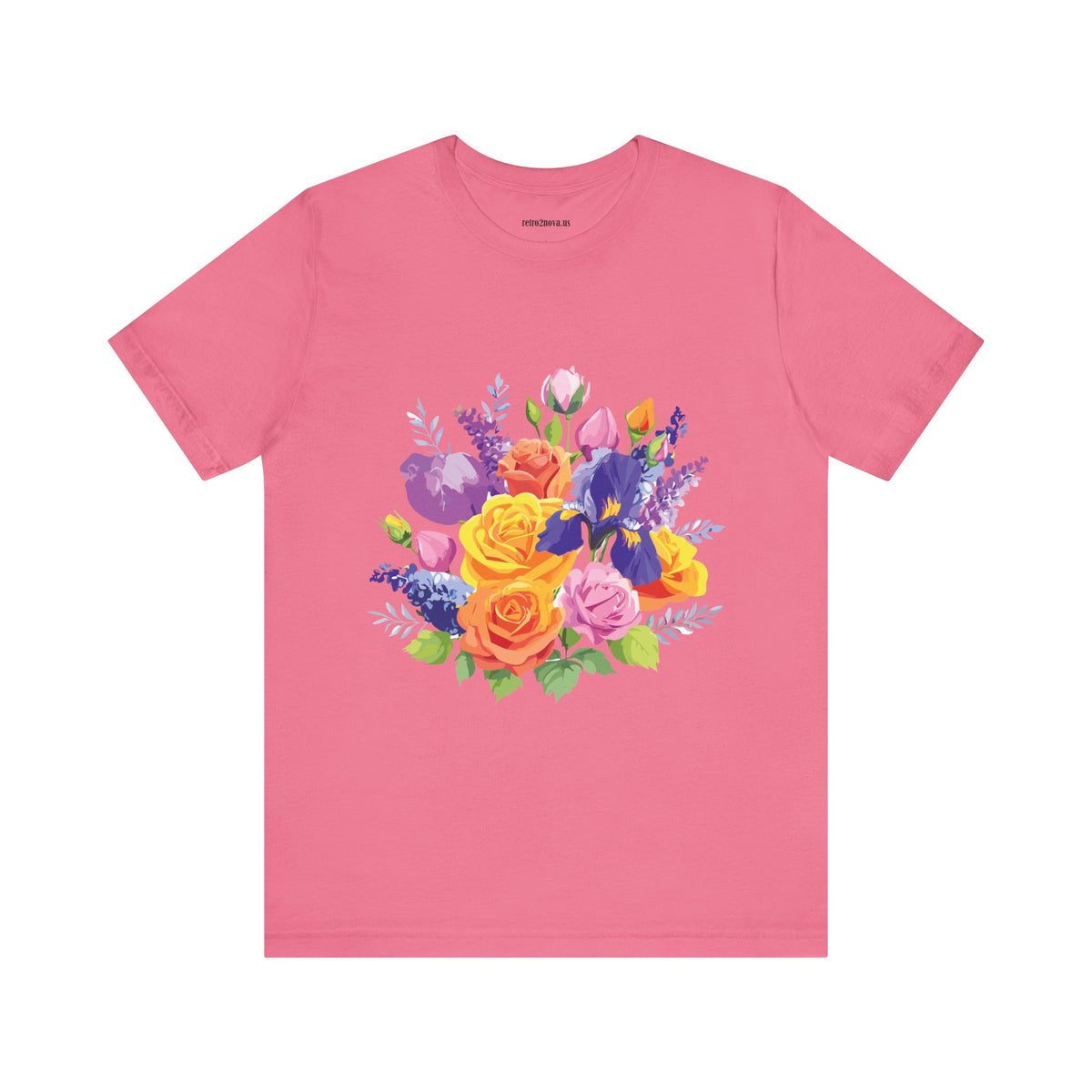 Floral Graphic Unisex Cotton Bella+Canvas Tee with Flowers Design ab103