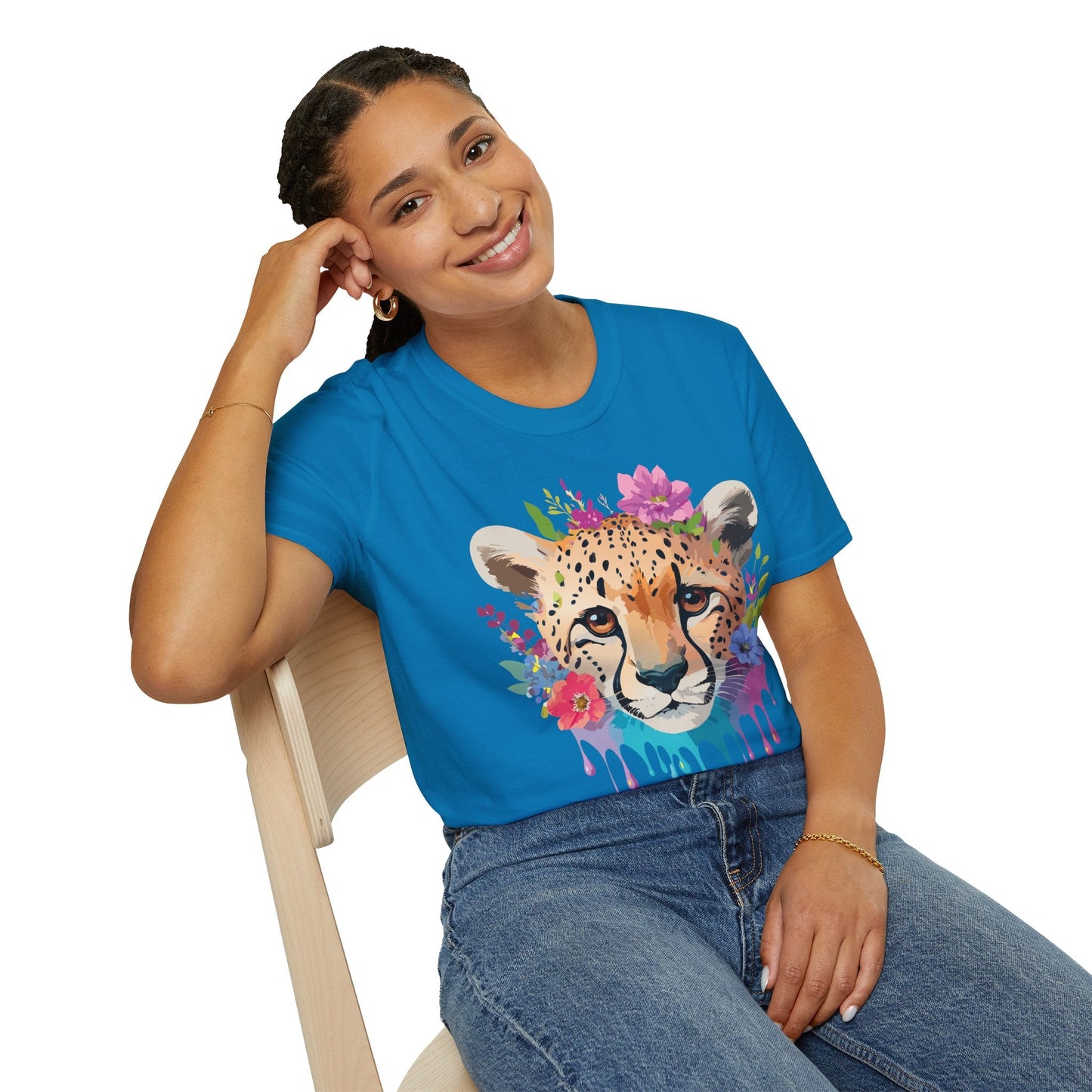 Cheetah Print Unisex Softstyle T Shirt Gildan 64000 Tee For Everyday Comfort