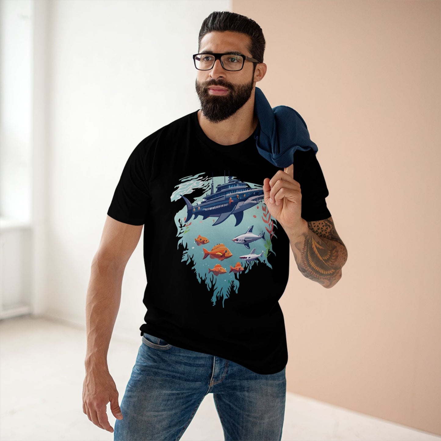 Ocean Pacific Shirt Unisex Premium Cotton Art Tee Original Art Design Retro2Nova Ocean Collection