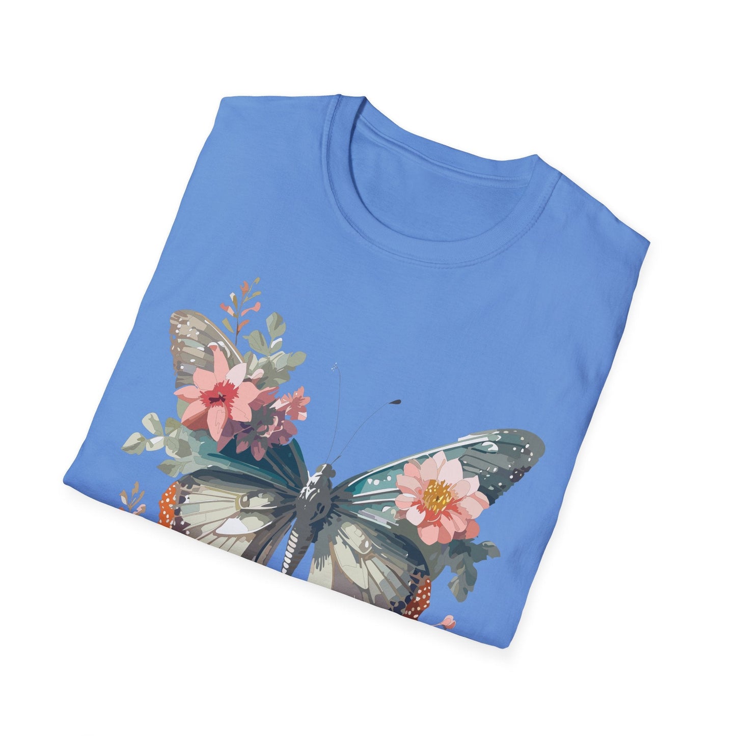 Butterfly Shirt Unisex Softstyle T Shirt Gildan 64000 Lightweight Ring Spun Cotton Monarch Design