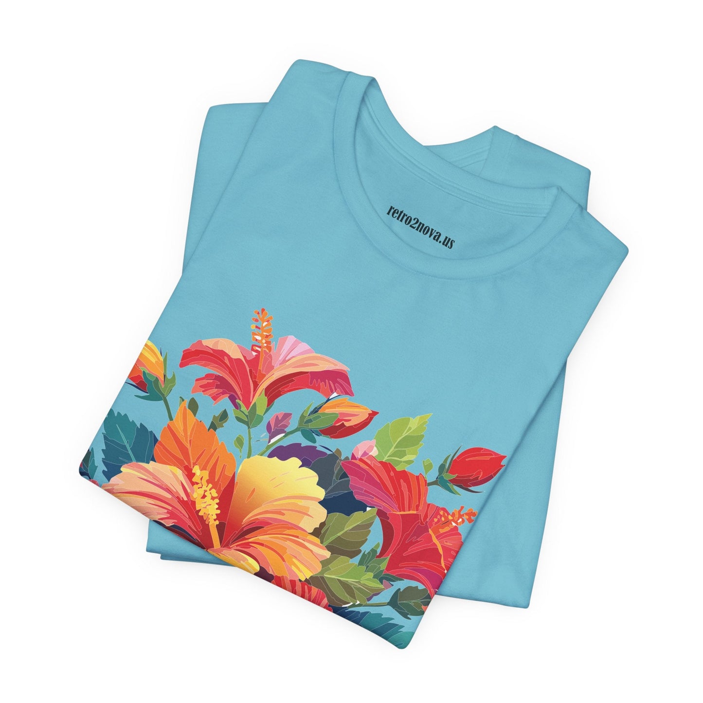Retro2Nova Floral Shirt Unisex Jersey Short Sleeve Tee From Flowers Collection Bold Vibrant Design