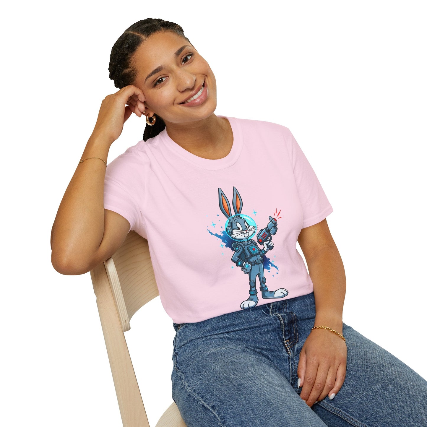Bugs Bunny Shirt Unisex Gildan Softstyle 64000 Cartoon Tee 100 Percent Ring Spun Cotton