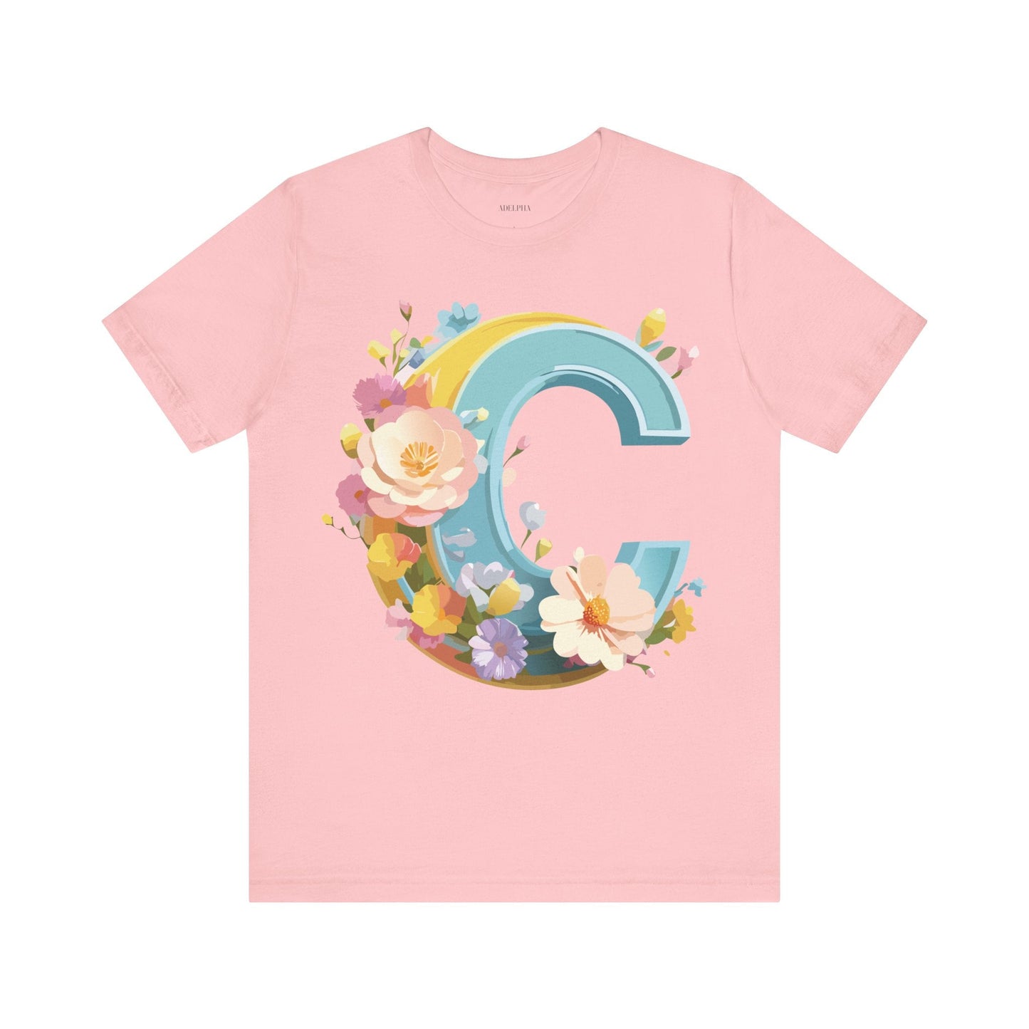 Letter C Shirt Graphic Tee Unisex Vintage Art Design Tee Adelpha Premium Short Sleeve