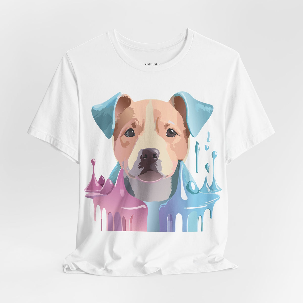 Dog Graphic Unisex Cotton Bella+Canvas Tee with Art Animal Design e122