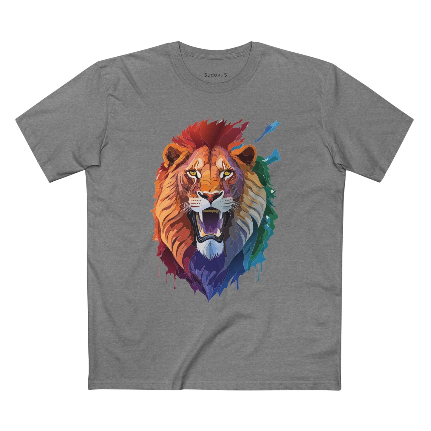 Lion Graphic Unisex 100 Cotton Staple Tee with Animal Design Artwork 29