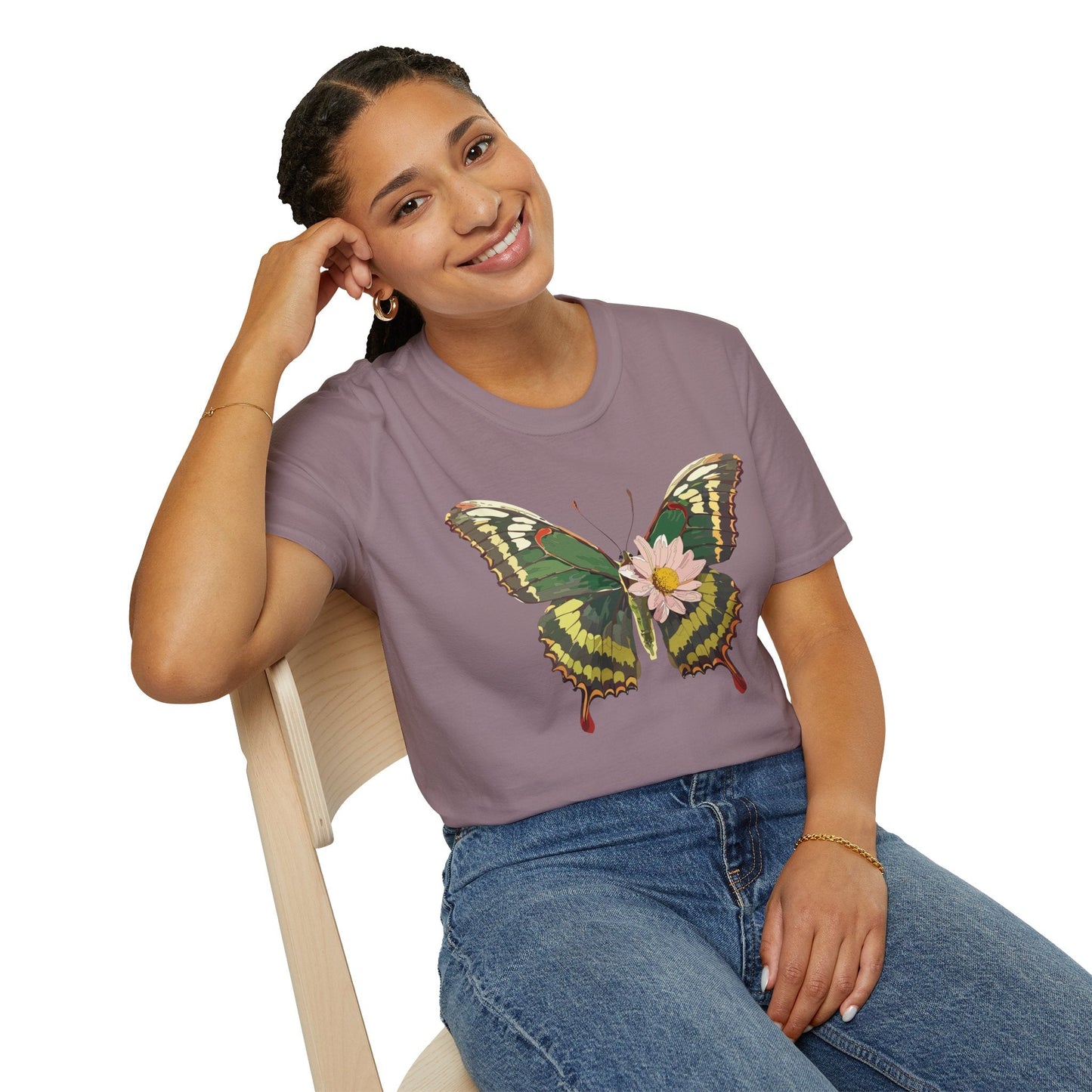 Butterfly Shirt Unisex Monarch Butterfly Tee Gildan Softstyle 64000 100% Ring Spun Cotton
