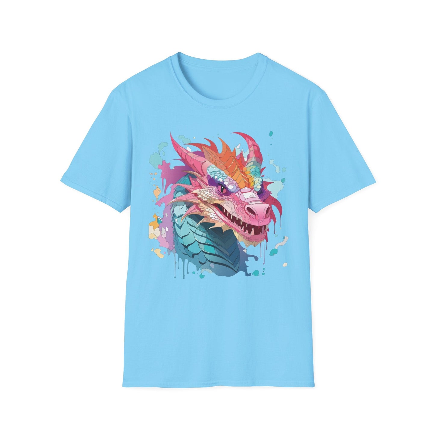 Dragon Graphic Tee Unisex Gildan Softstyle Cotton Shirt With Animal Art Design 64000