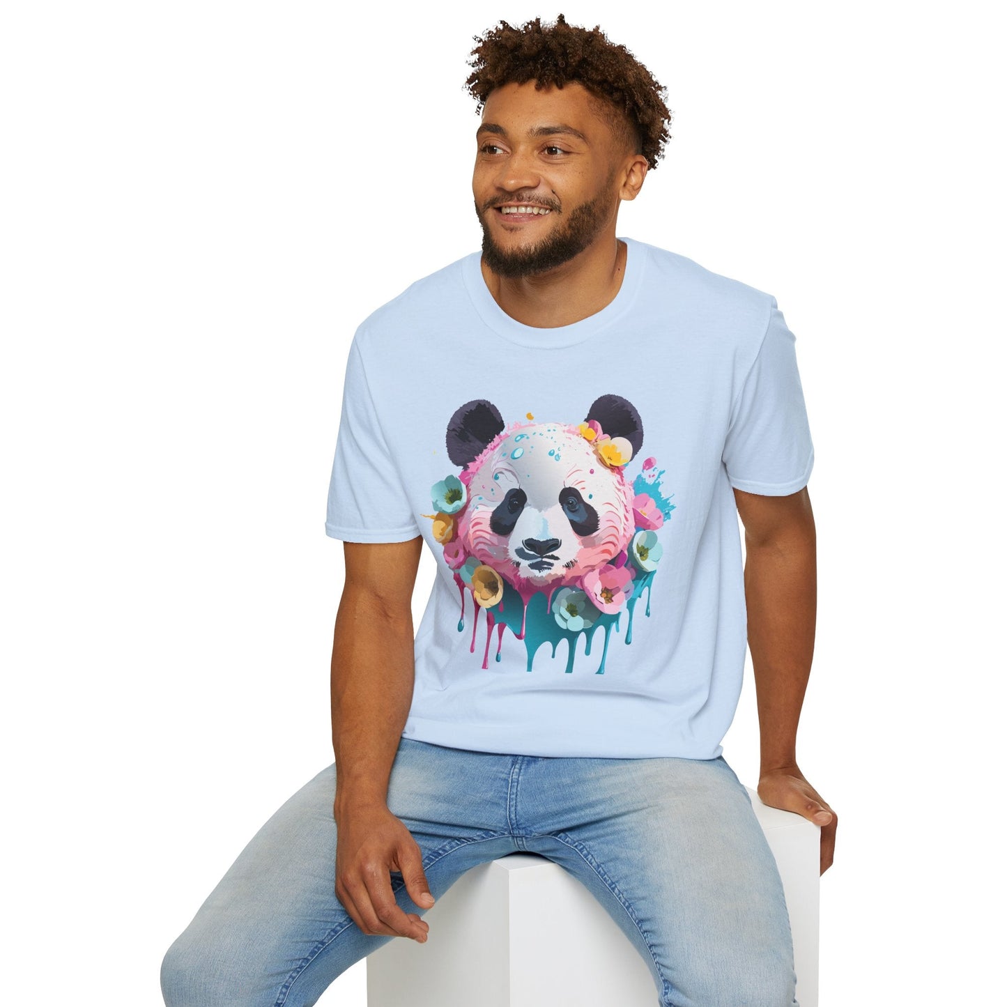 Panda Shirt Unisex T Shirt Graphic Tee Animal Print Gildan Softstyle 64000 100 Percent Cotton