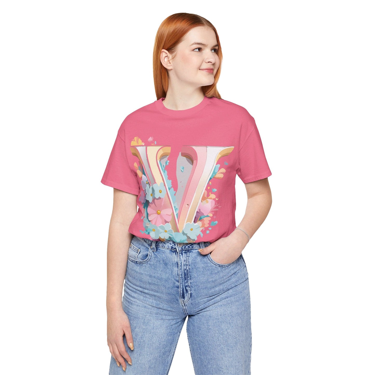 Adelpha Letter V Shirt Graphic Tee Unisex Jersey Short Sleeve Vintage Inspired Design