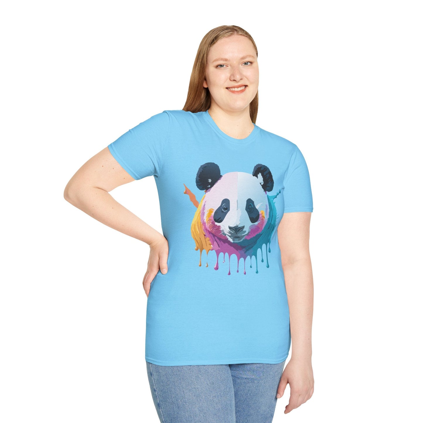 Panda Shirt Unisex T Shirt Softstyle Gildan 64000 100 Percent Ring Spun Cotton Animal Tee