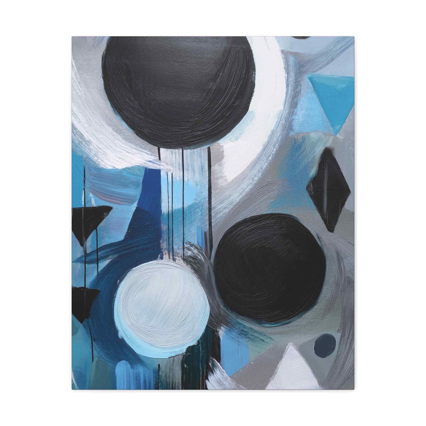 Blue Abstract Painting Print Canvas 20x24,20x30,24x30, 24x32,24x36,30x40, 32x48,36x48,40x60 Pine-Wood Inner Frame ABS-30