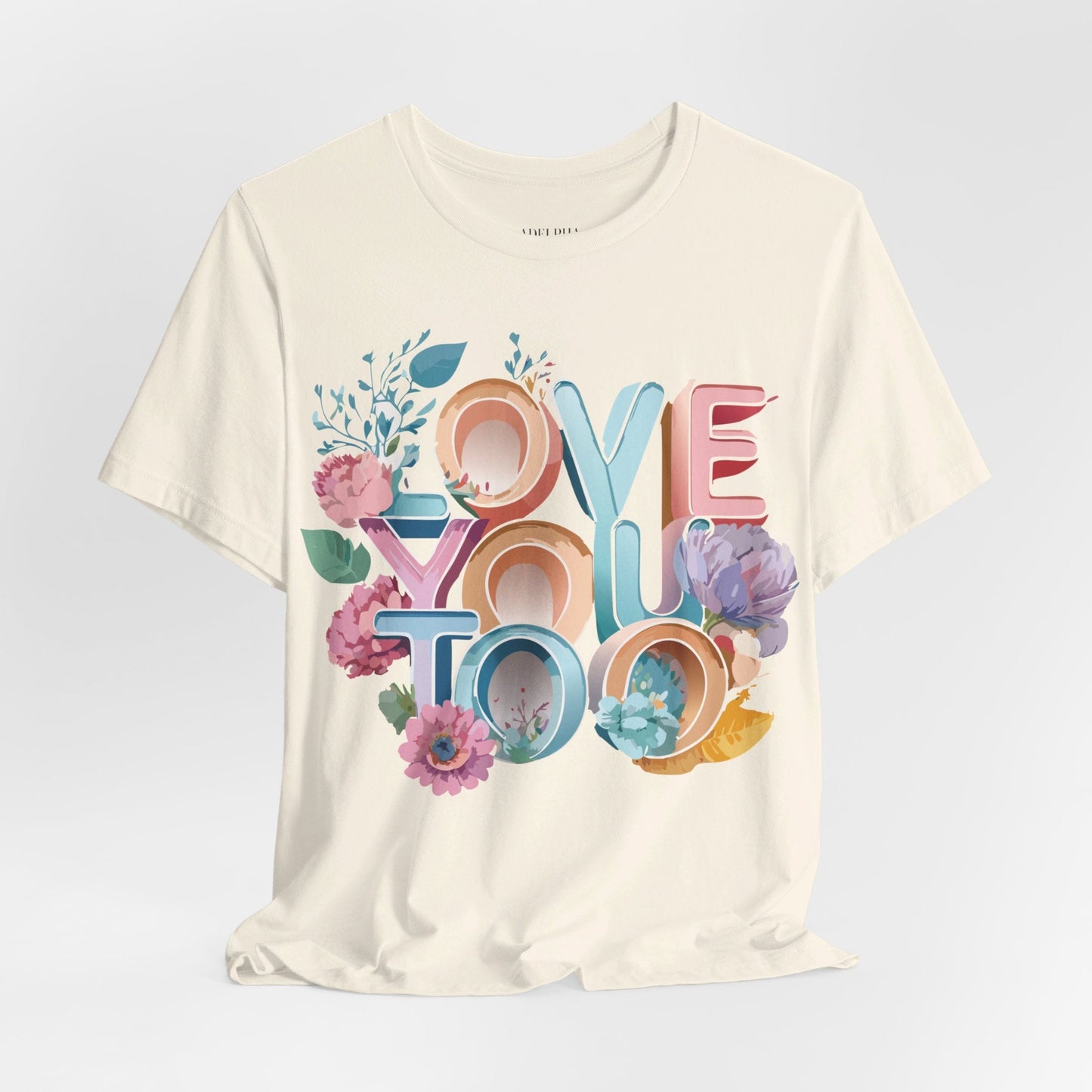 Valentine Day Graphic Unisex 100 Cotton Vintage Artwork with Love and Flower Design Tee 39