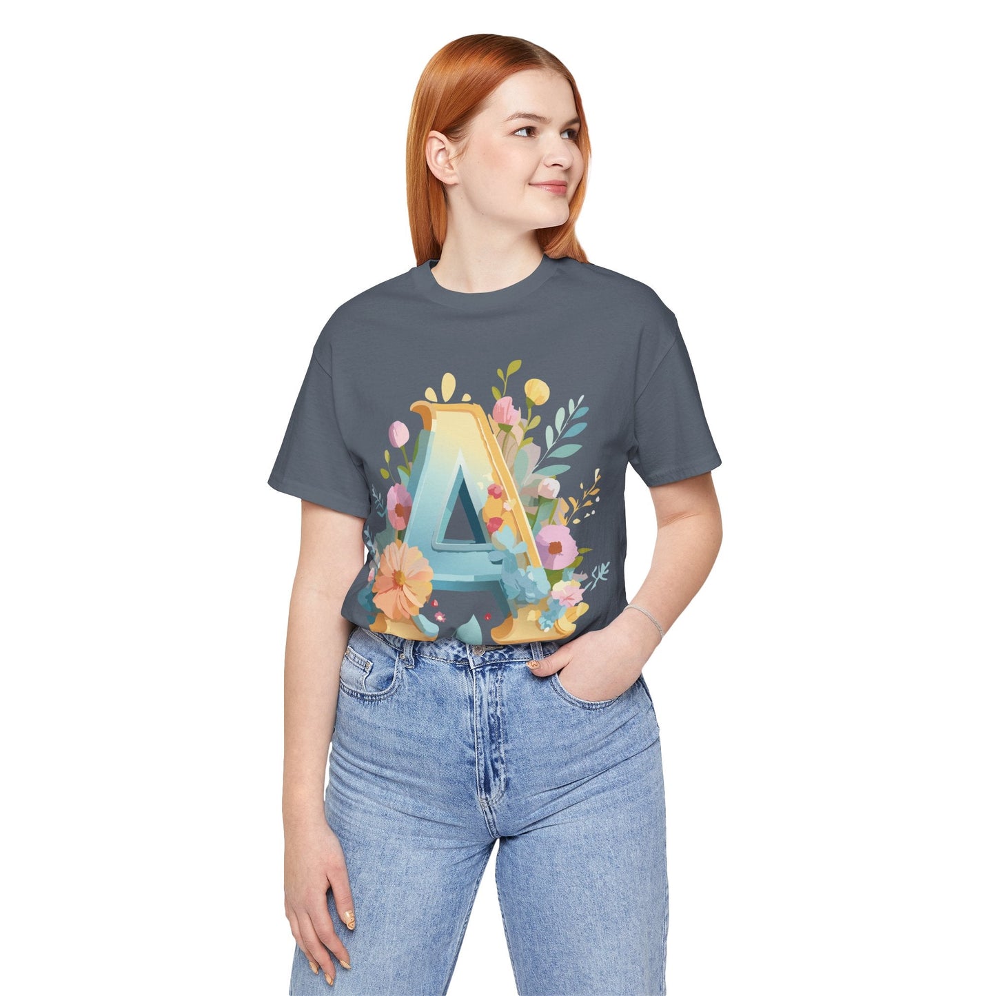 Letter A Shirt Graphic Tee Unisex Jersey Short Sleeve Adelpha Vintage Inspired Art Design