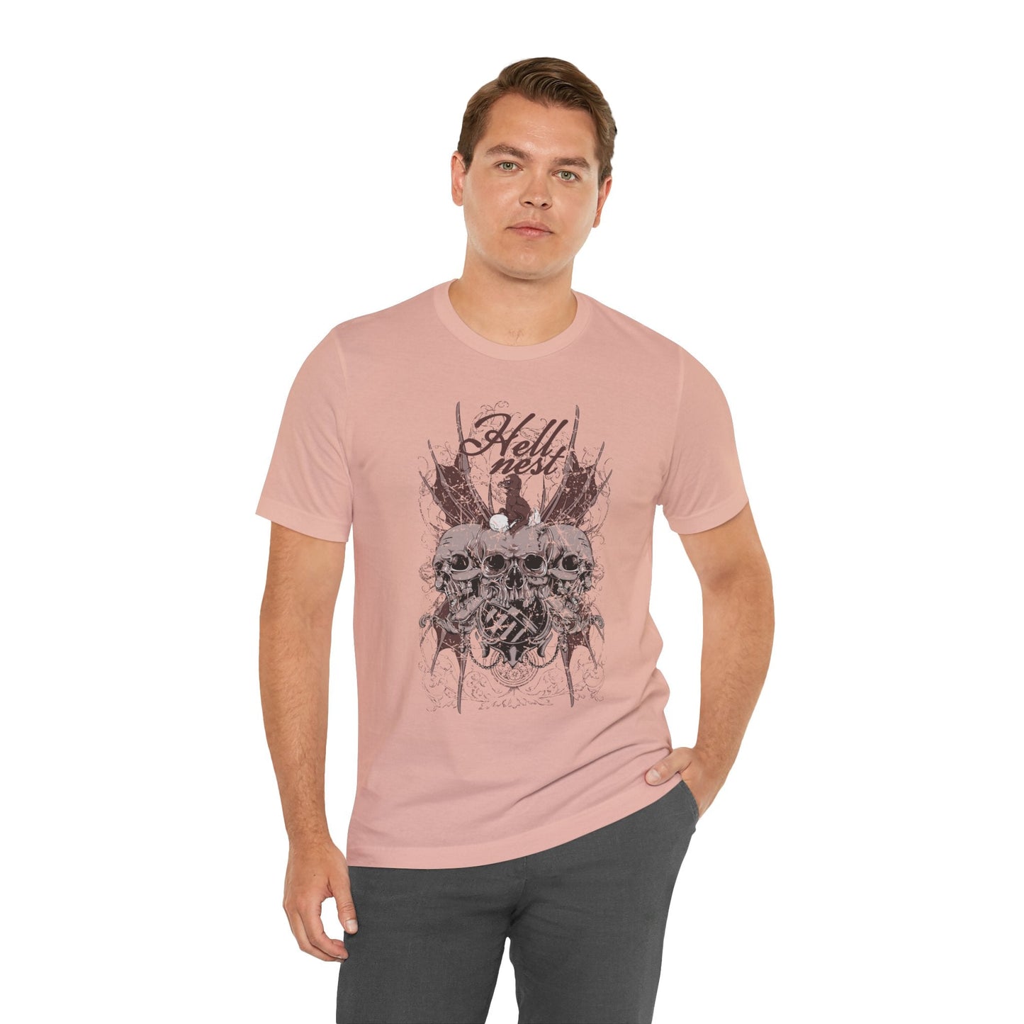 Skull Cluster graphic tee Gothic skulls grunge floral design