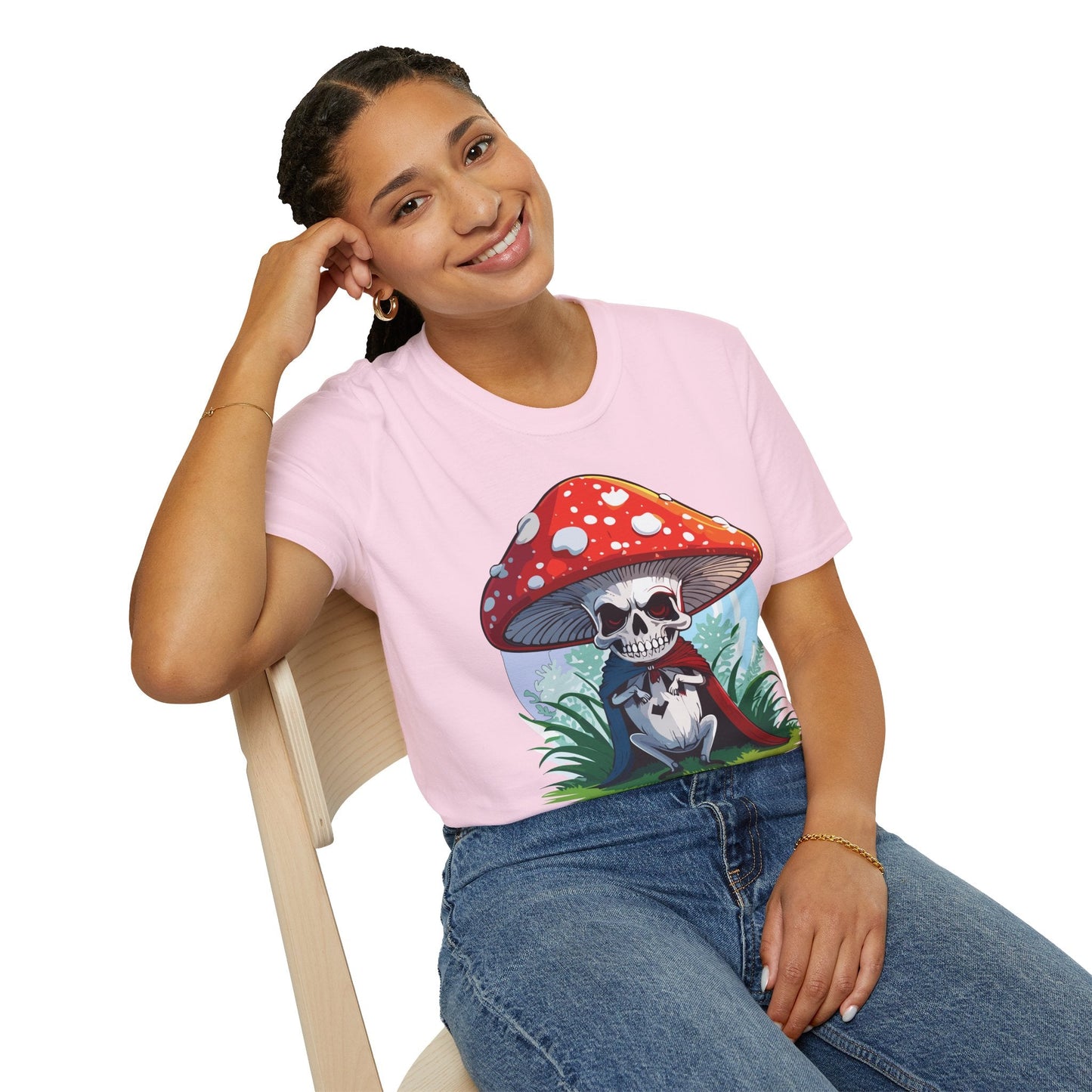 Mashroom Tee Shirt Unisex Gildan Softstyle Short Sleeve Cotton Tee With Funny Mashroom Graphic