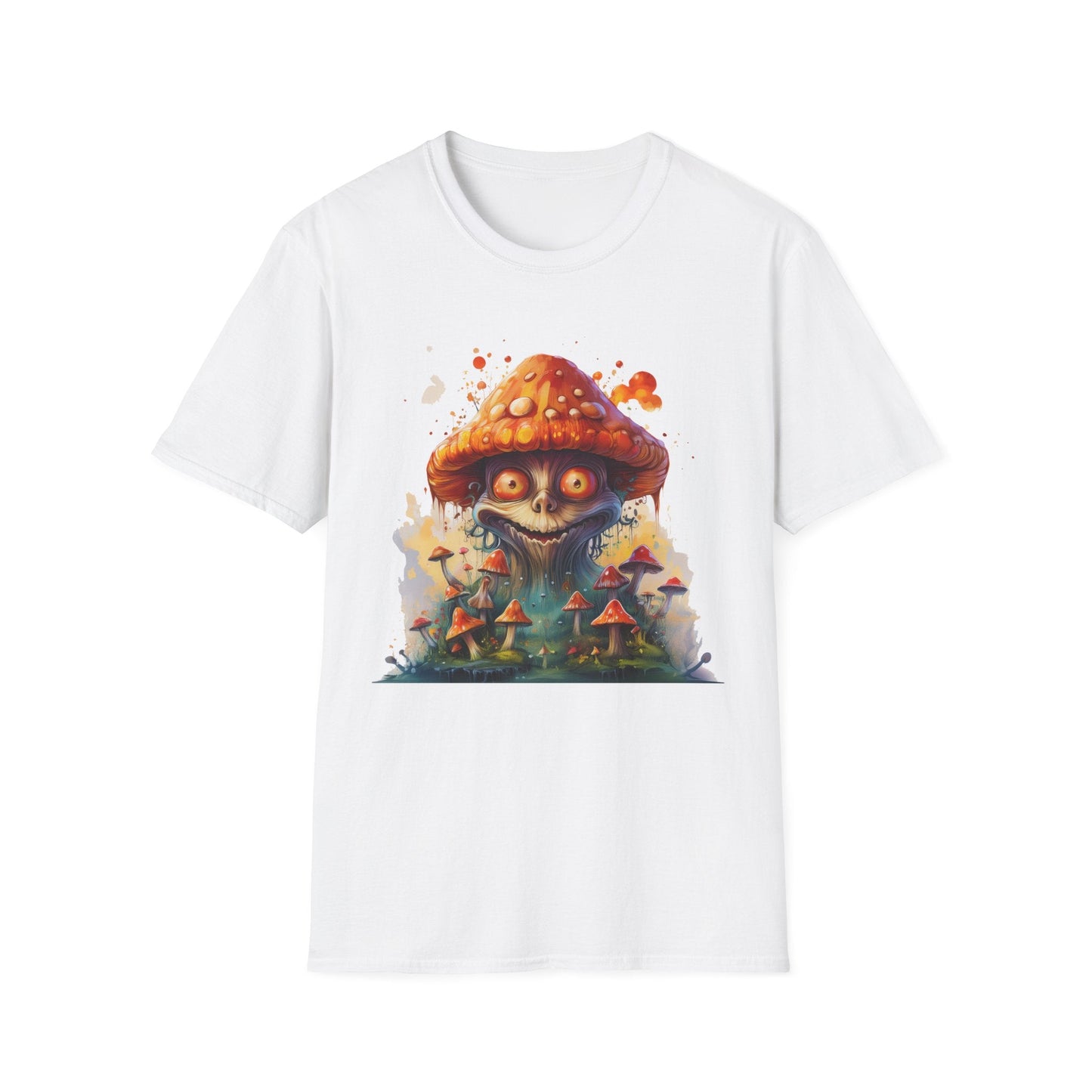 Funny Mashroom Tee Shirt Unisex Softstyle Cotton Art Design with Fungus Graphic Artwork Theme