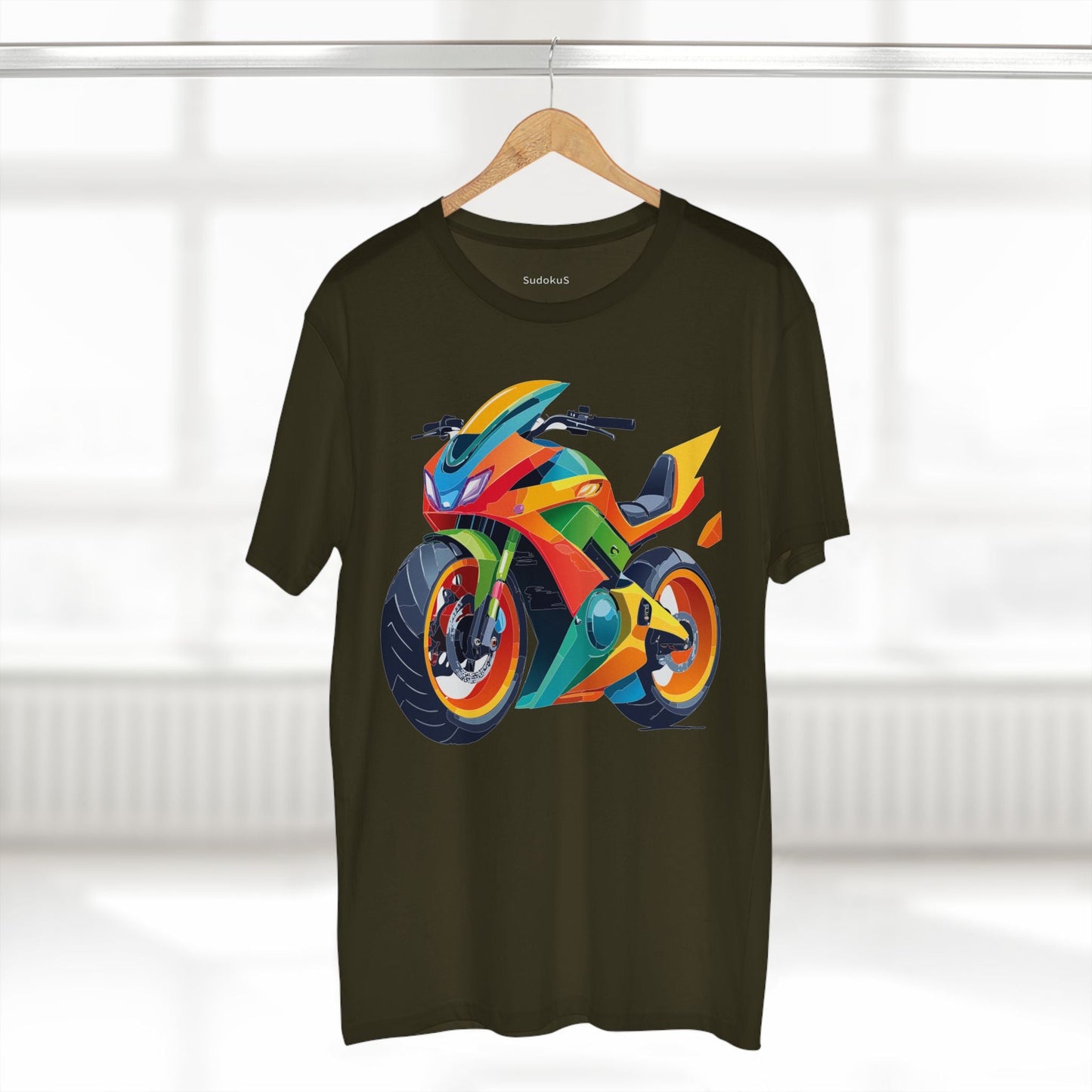 Moto Bike Graphic Unisex 100 Cotton Staple Tee 5