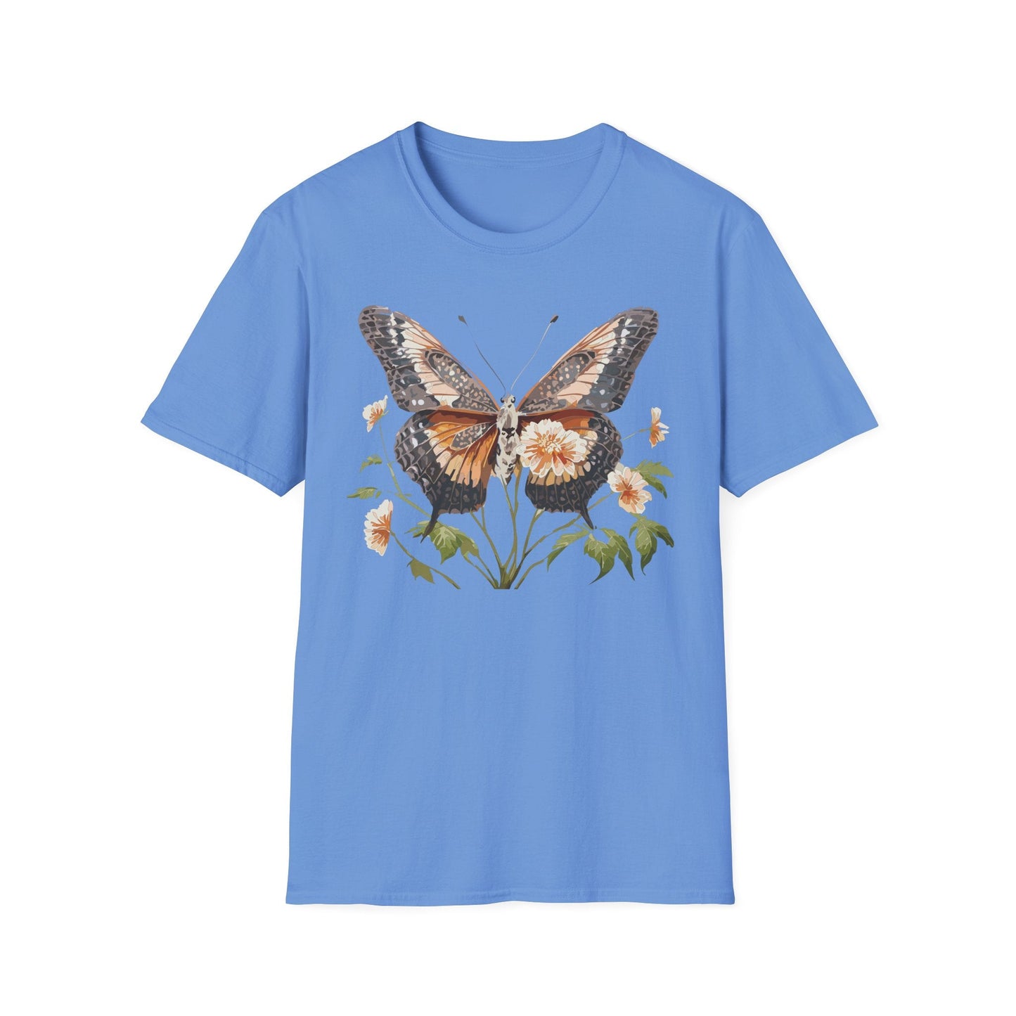 Butterfly T Shirt Unisex Softstyle Gildan 64000 Cotton Tee Monarch Print Comfort