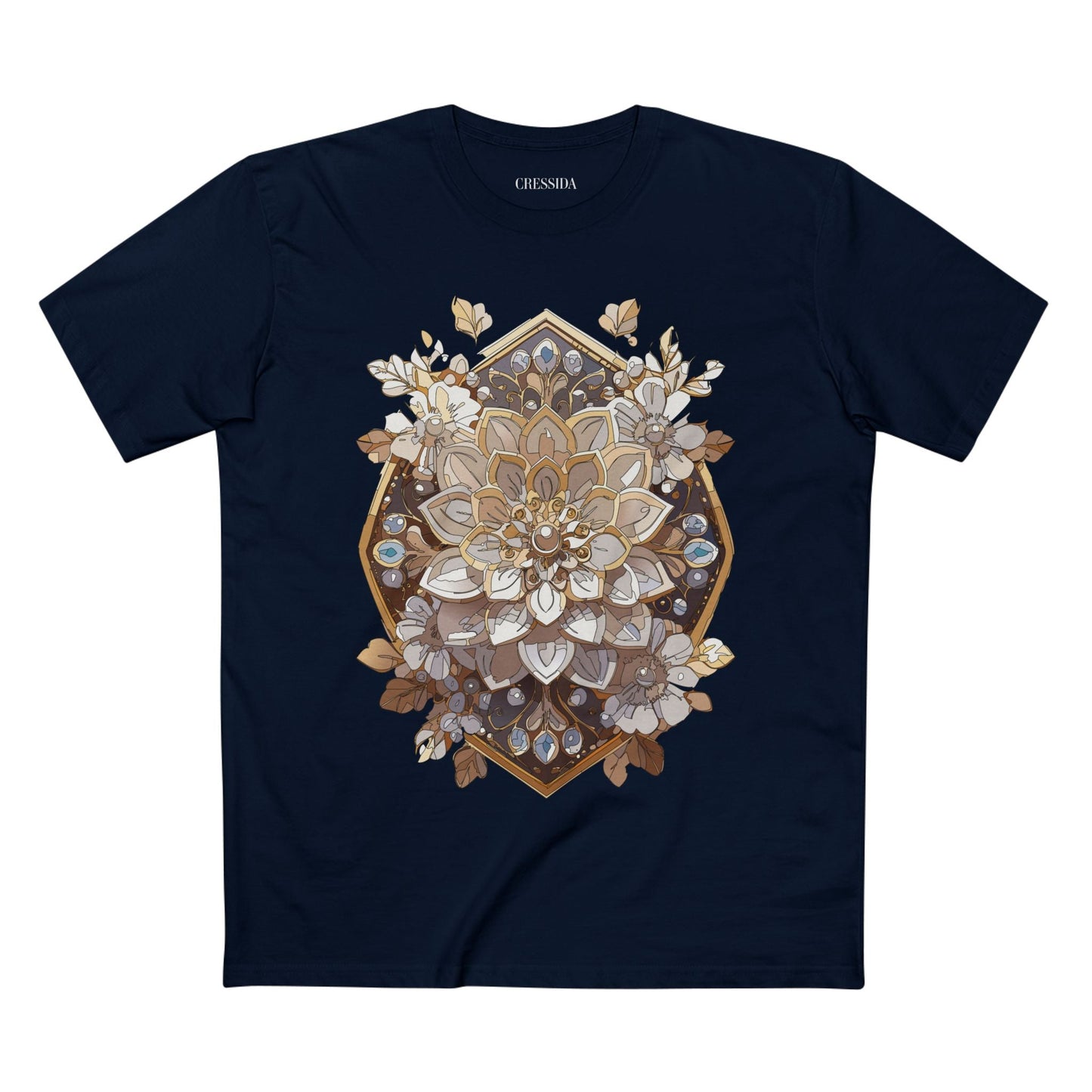 Floral Graphic T-Shirt Unisex 100 Cotton Art Design with Antique Flowers Tee 15