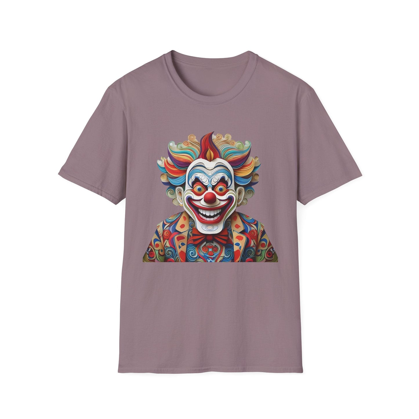 Graphic Clown Themed Unisex Softstyle Tee Funny Man Circus Scary Man Gildan 64000