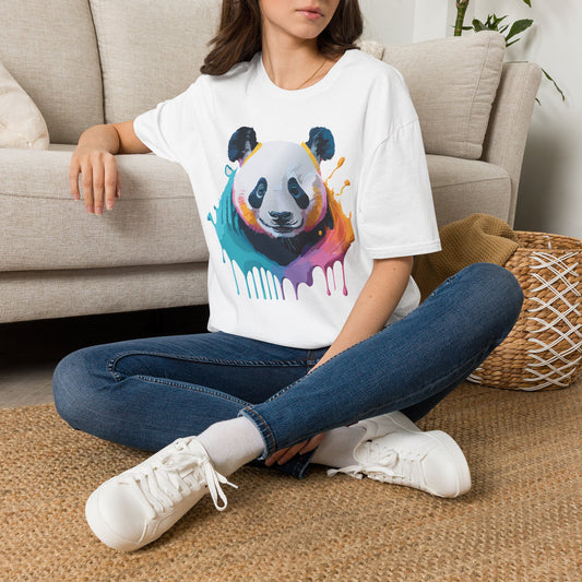 Colorful Watercolor Panda T-Shirt | Splash Art Panda Tee