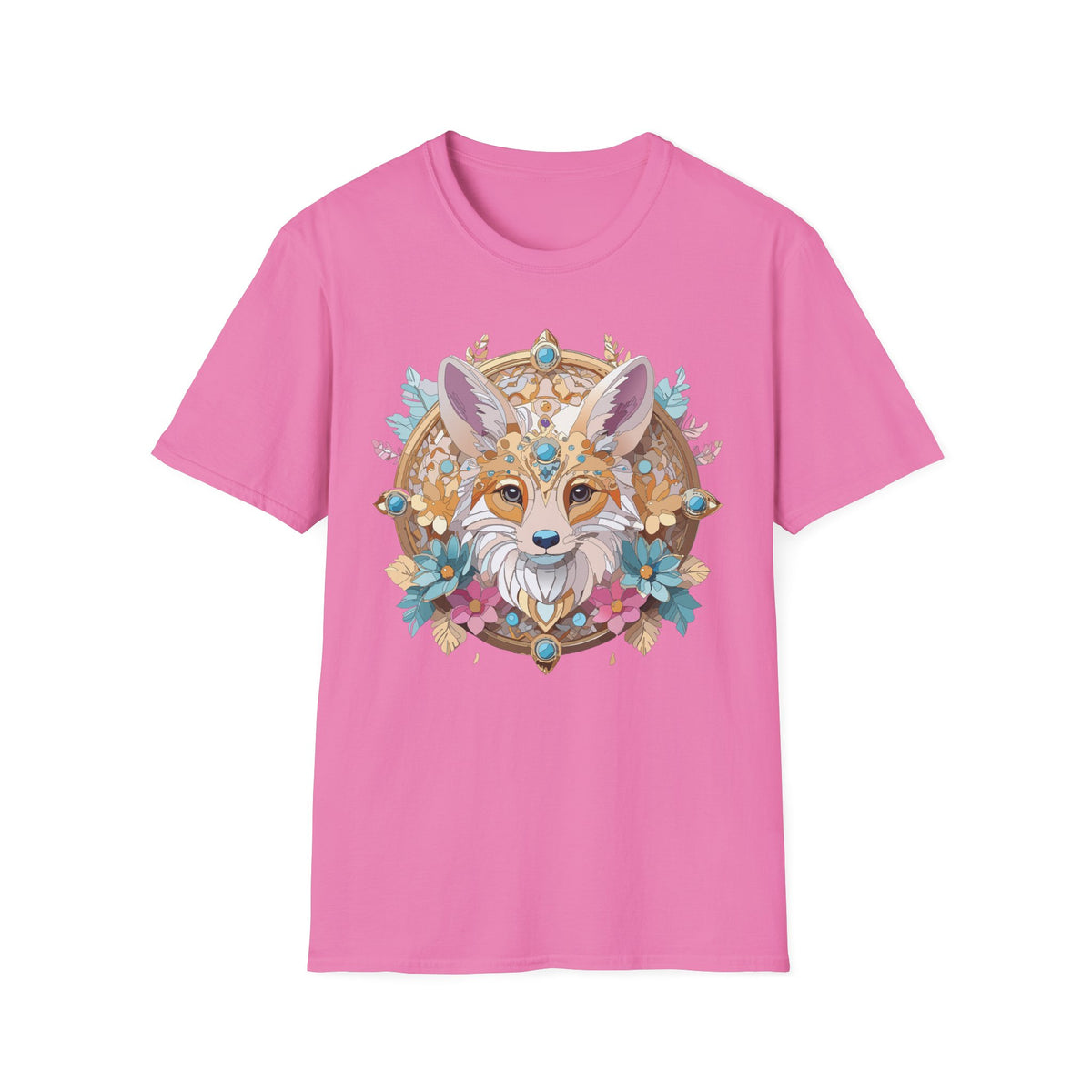 Boho Fox Mandala T-Shirt | Floral Fox Face Tee