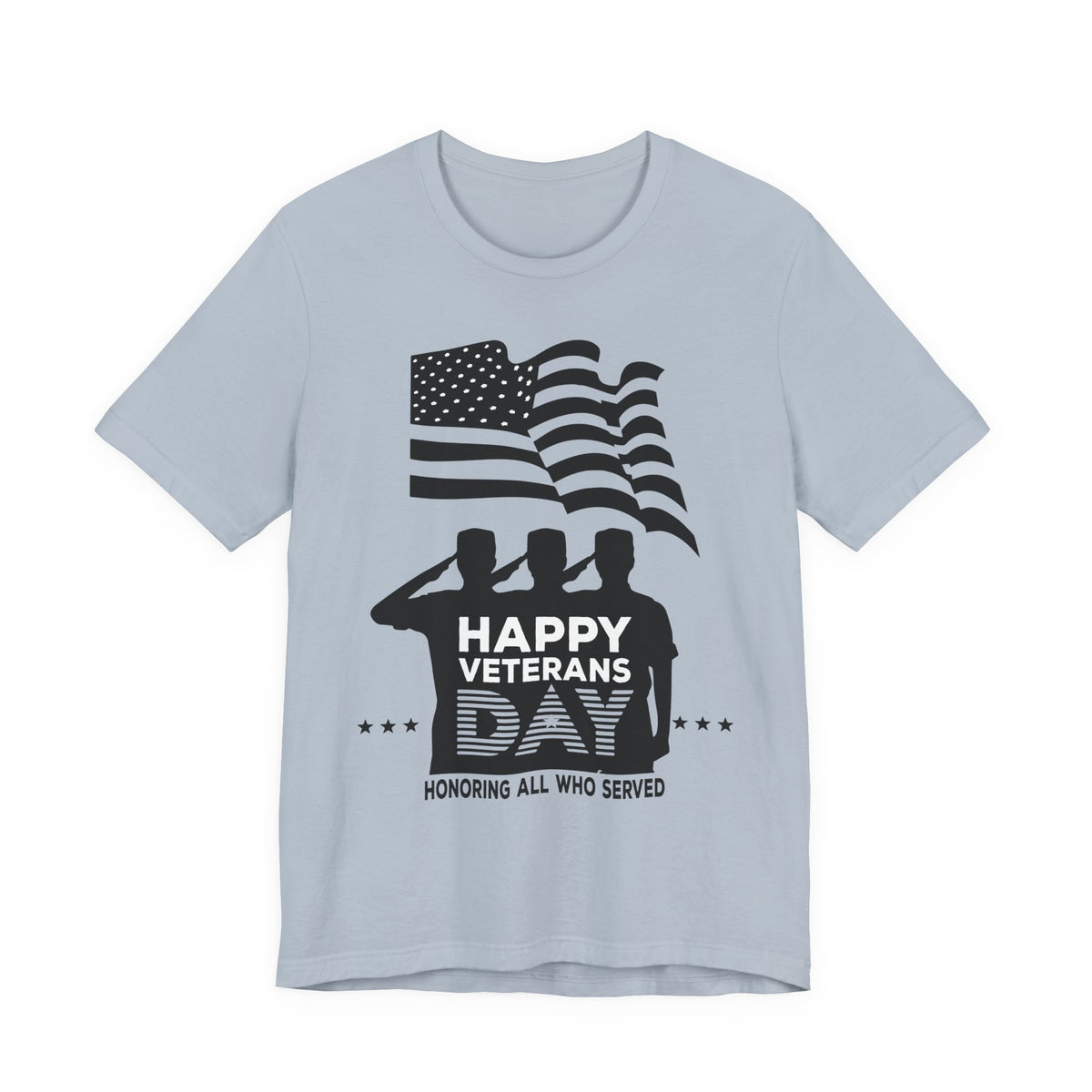 Happy Veterans Day saluting soldiers T-Shirt Patriotic American flag Unisex Cotton v51