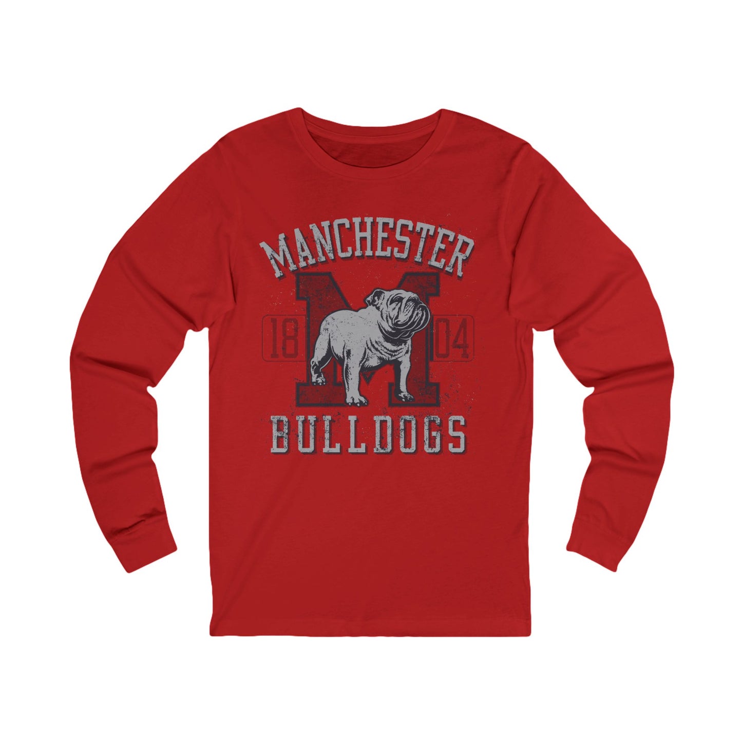 Varan7 Unisex Bulldogs Logo Long Sleeve Tee, Sports Logo Jersey Shirt, Sports Bulldogs T-Shirts with Long Sleeves
