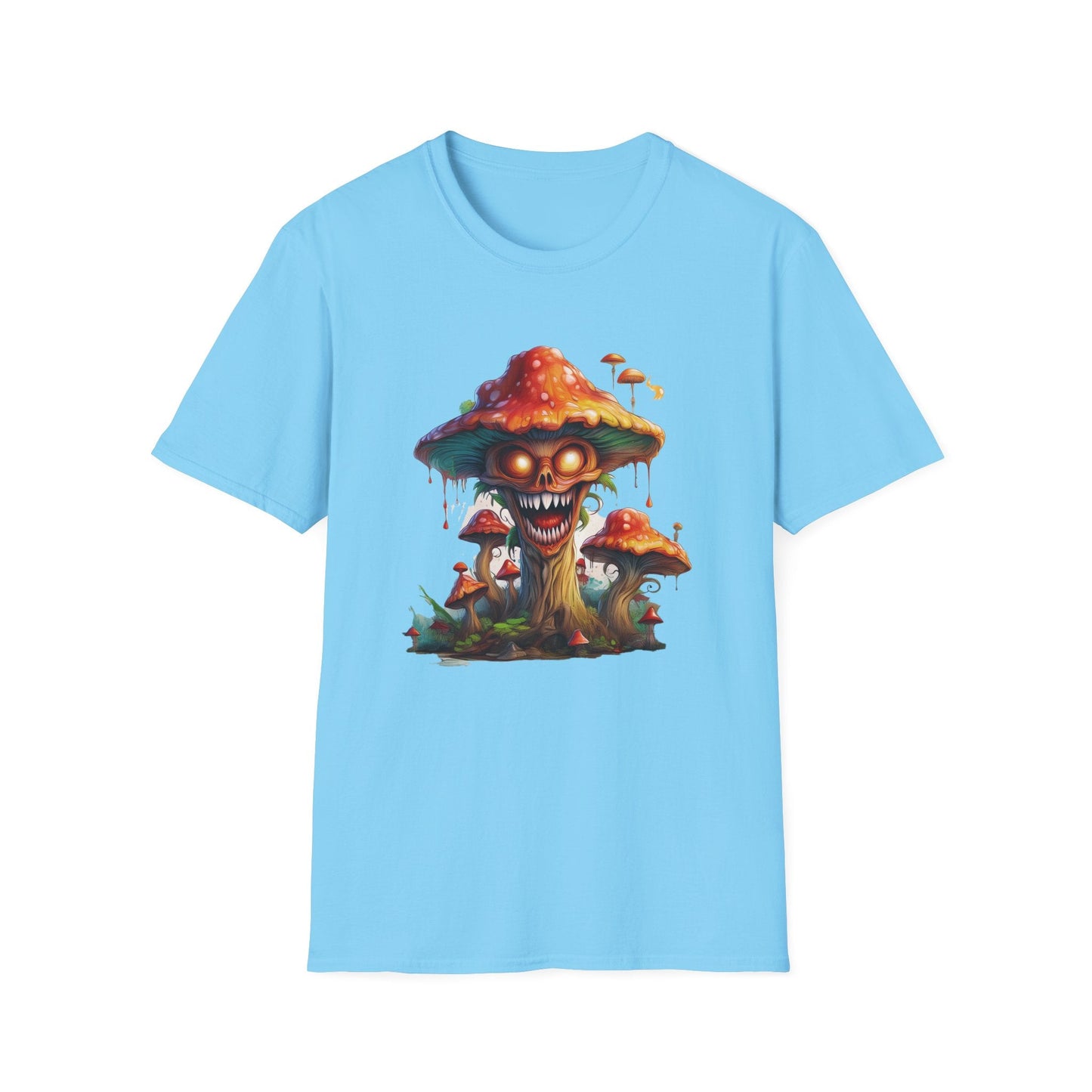 Mashroom Tee Shirt Unisex Softstyle 64000 100% Ring Spun Cotton with Funny Mushroom Artwork