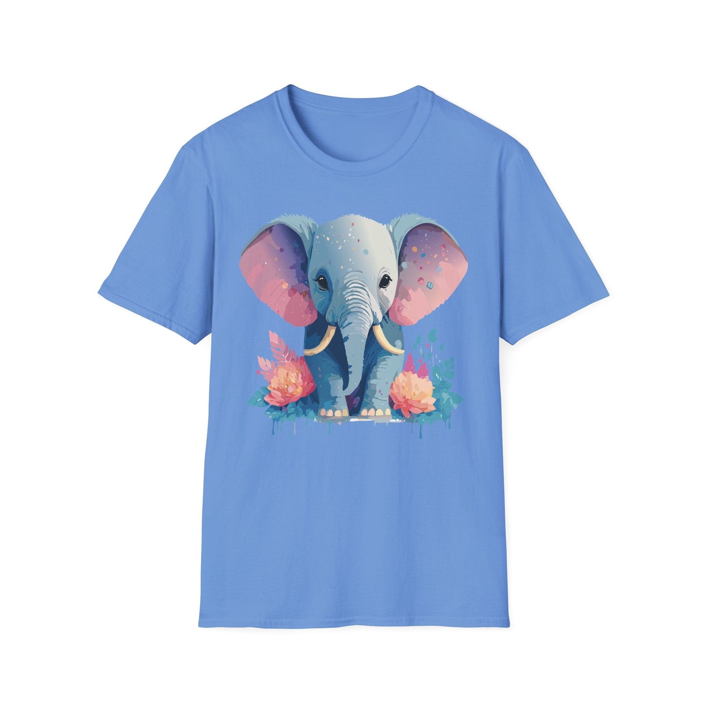 Elephant T Shirt For Adults Unisex Gildan Softstyle 64000 100 Percent Ring Spun Cotton Tee
