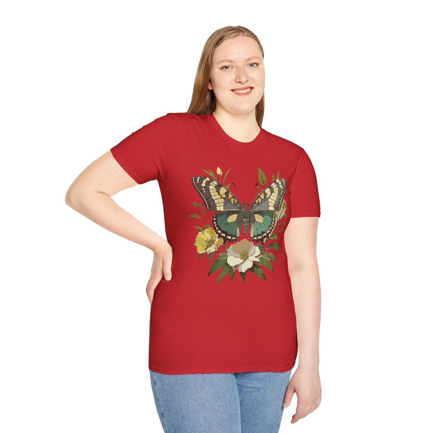 Butterfly Shirt Unisex Monarch Butterfly Tee Gildan Softstyle 64000 100 Percent Ring Spun Cotton