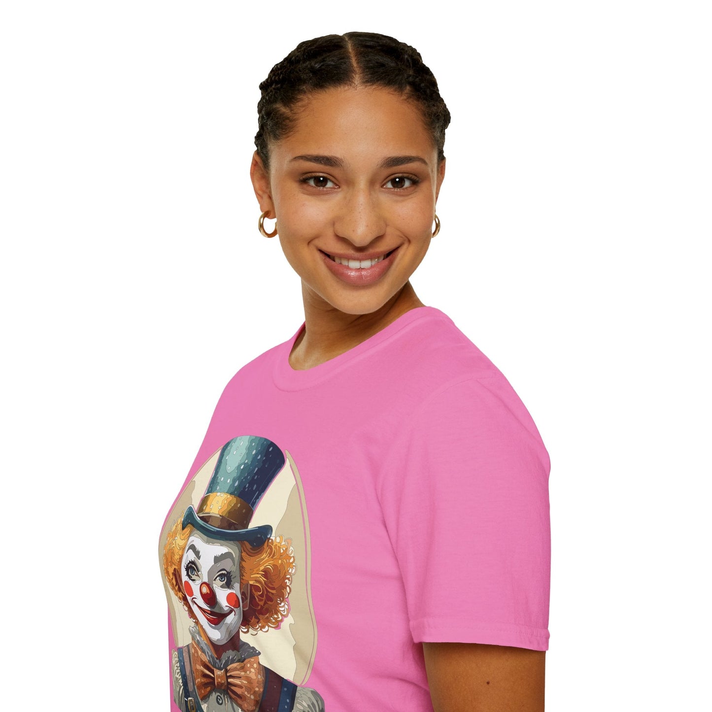 Clown Shirt Unisex T Shirt With Clown Circus Theme Funny Man Shirt Gildan Softstyle 64000