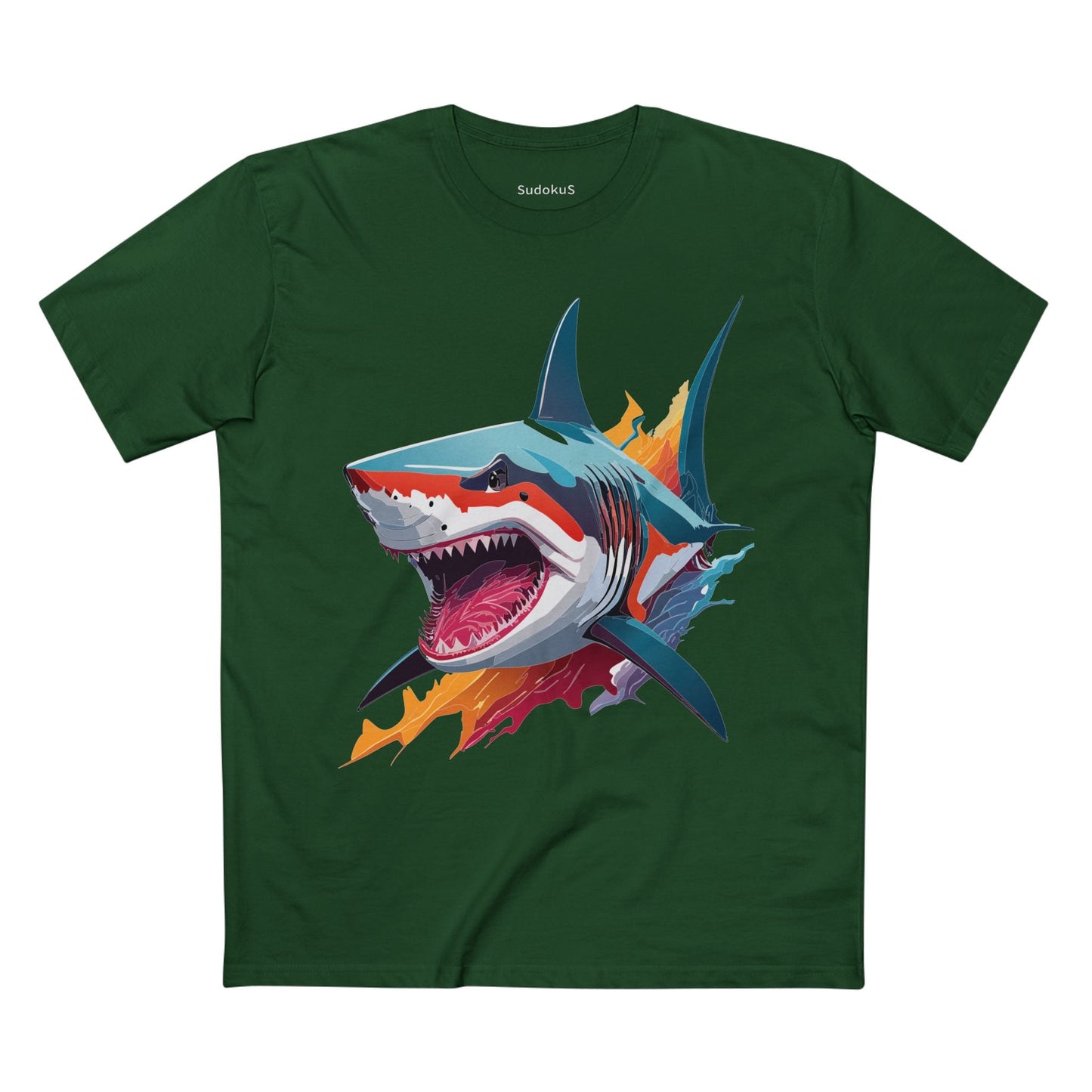 Shark Graphic Unisex 100 Cotton Staple Tee with Animal Design Artwork 12