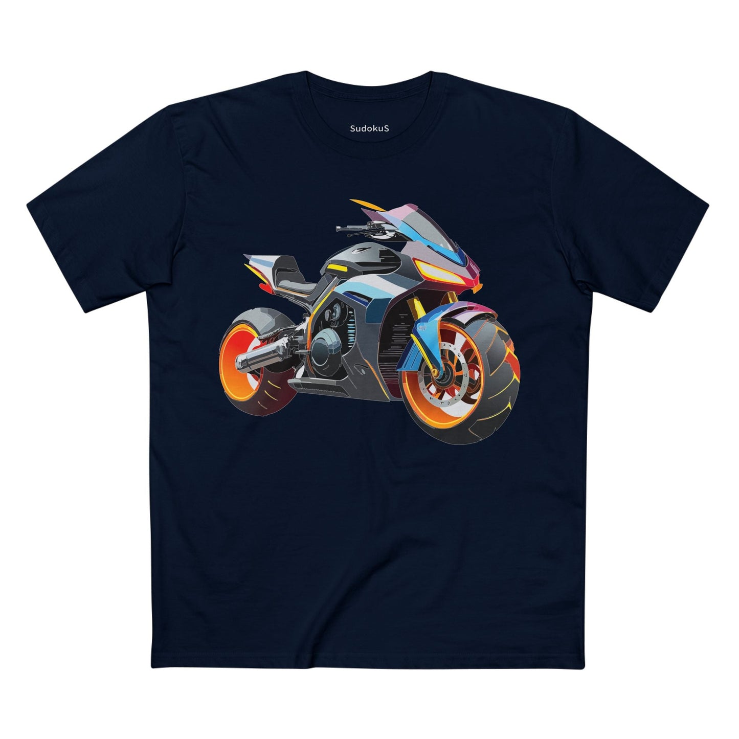 Moto Bike Graphic Unisex 100 Cotton Staple Tee 19