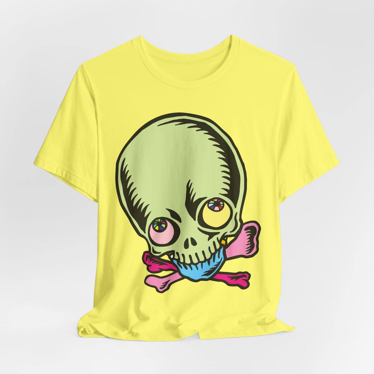 Lt Green Skull Graphic Design Tee, Skull Shirt, Vintage Tees, Art Design T-Shirt, Vintage Graphic Tee, Art Shirts with Skulls